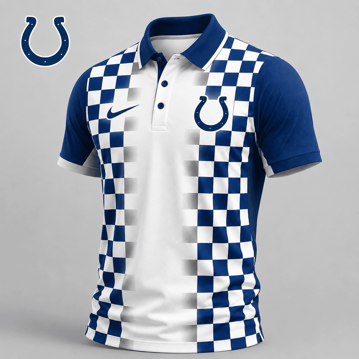 Indianapolis Colts | Premium NFL Checkered Fade Polo Shirt NY