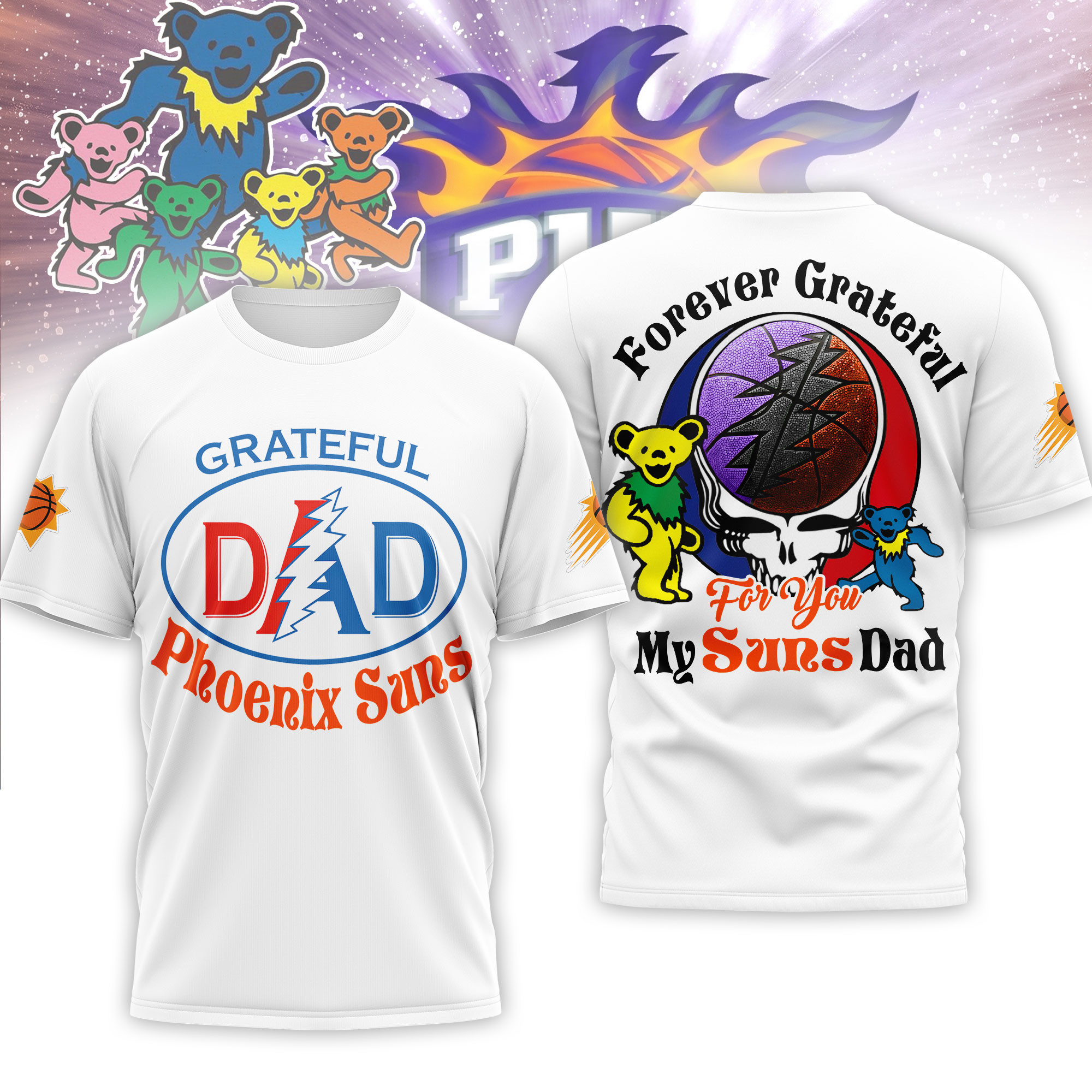 Phoenix Suns | Premium NBA Grateful Dead Father Day 3D Shirt HY