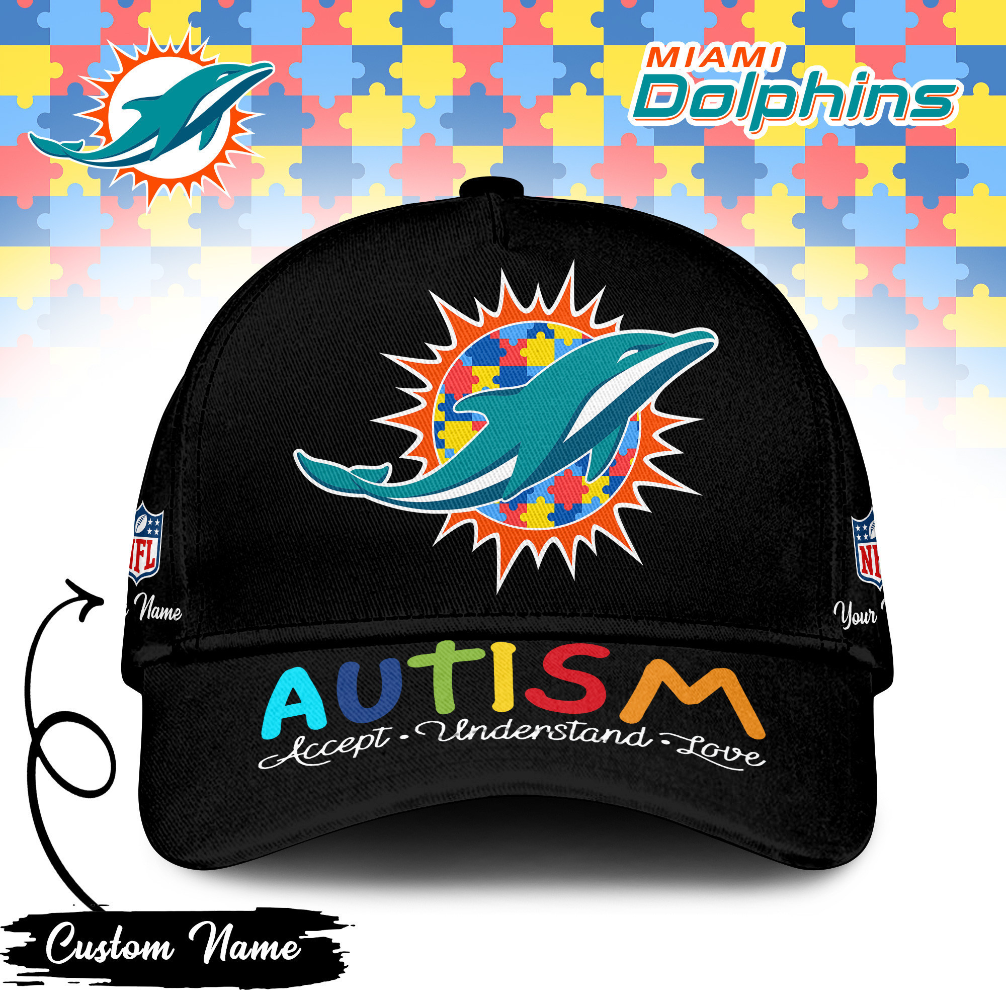 Miami Dolphins | PREMIUM CLASSIC CAP NFL AUTISM TD