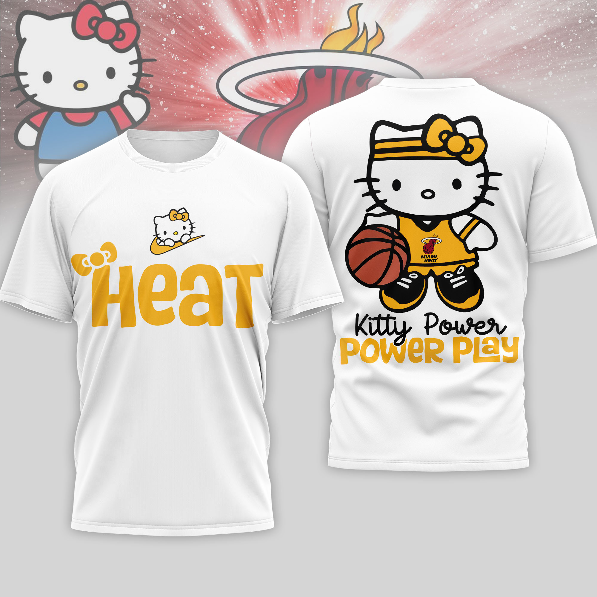 Miami Heat | Premium NBA Hello Kitty Power Play 3D Shirt NP