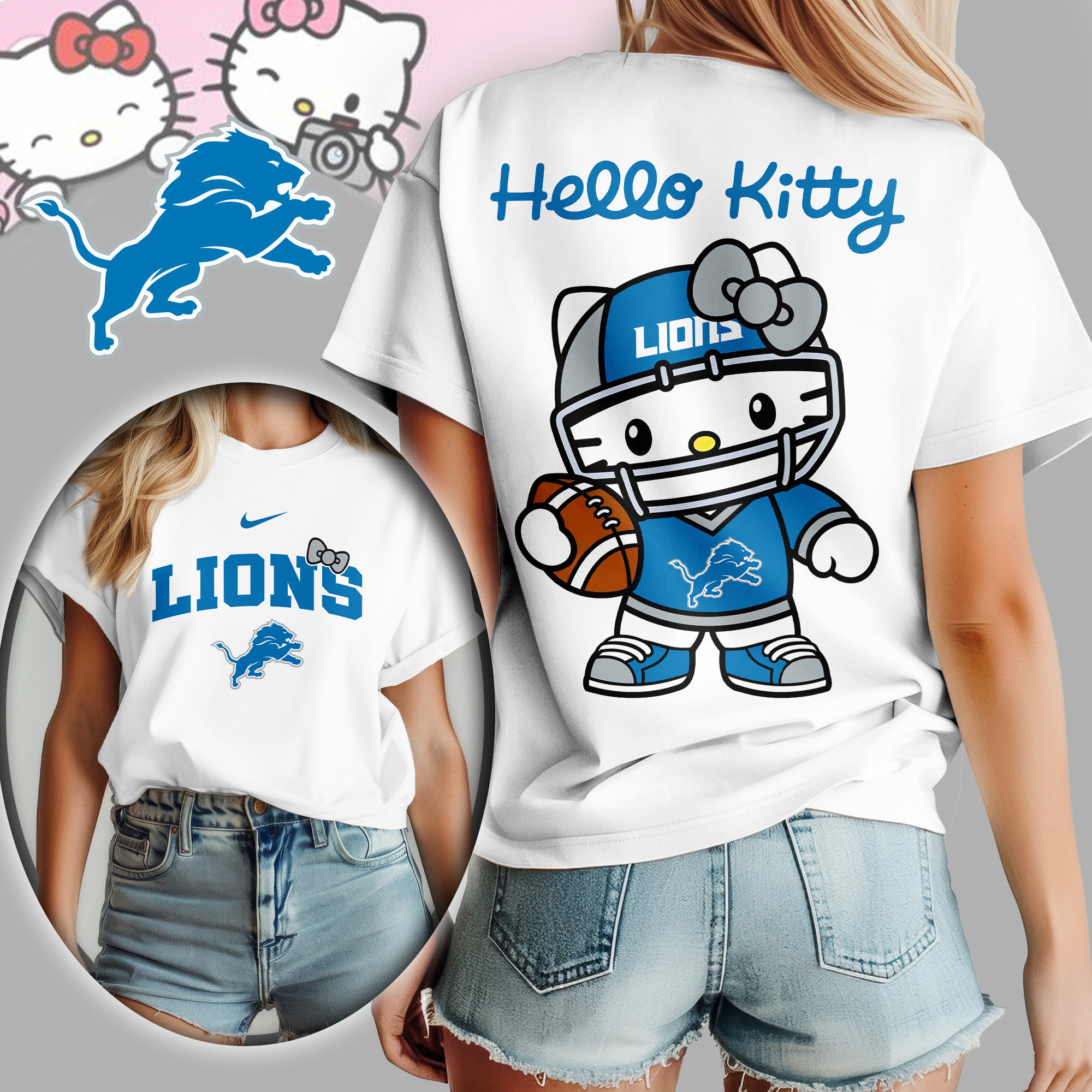 Detroit Lions | Premium NFL Hello Kitty Women's Shirt TD