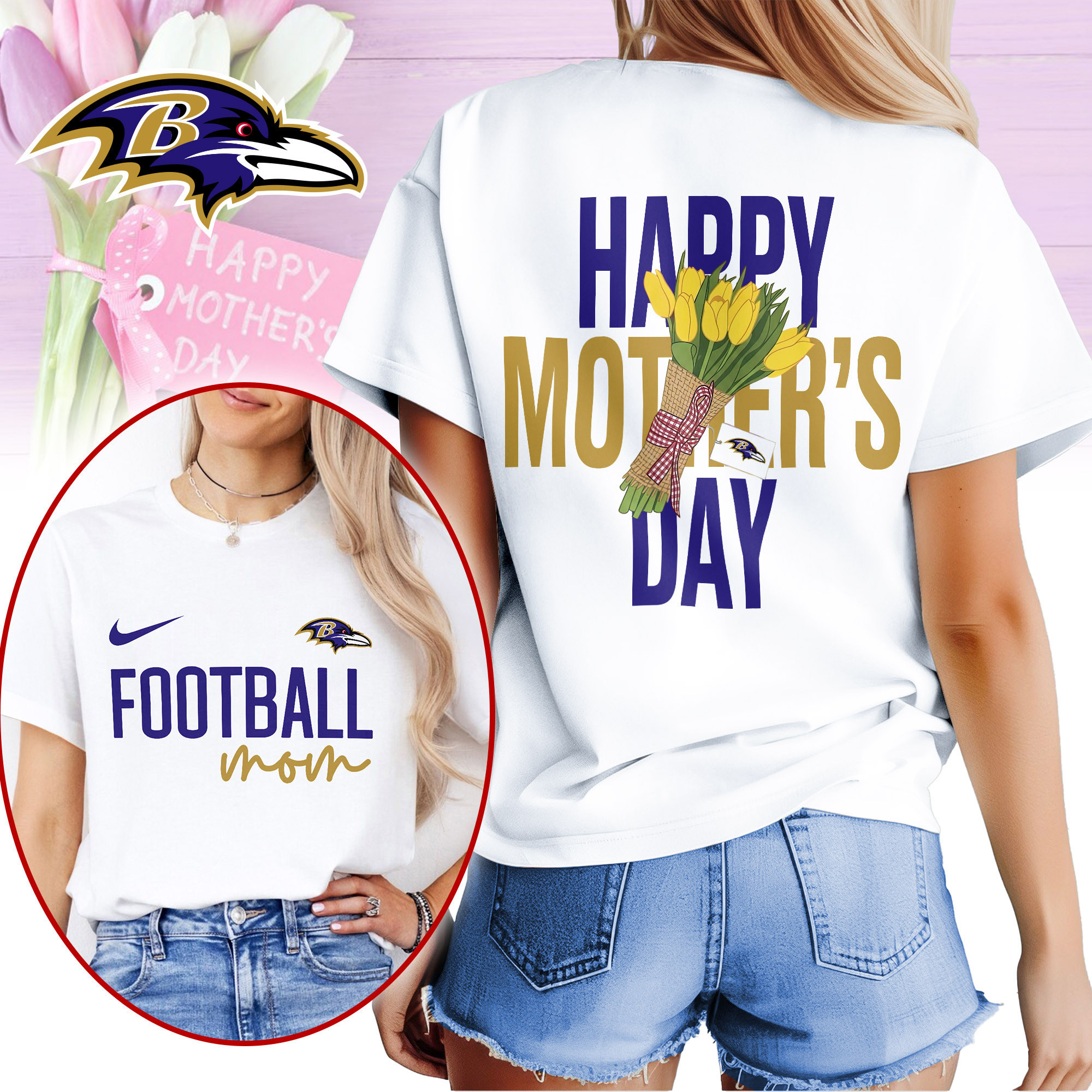Baltimore Ravens | Premium NFL Happy Mother Day 3D Shirt NP
