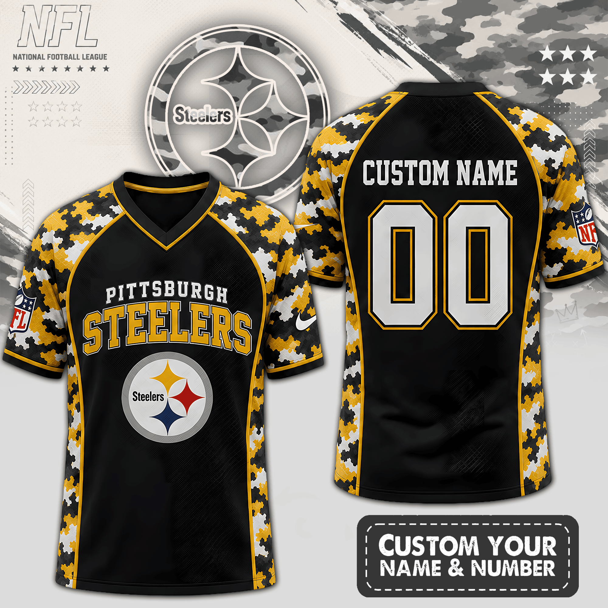 Pittsburgh Steelers | Premium NFL Born for Game Day V-Neck Jersey NTH1