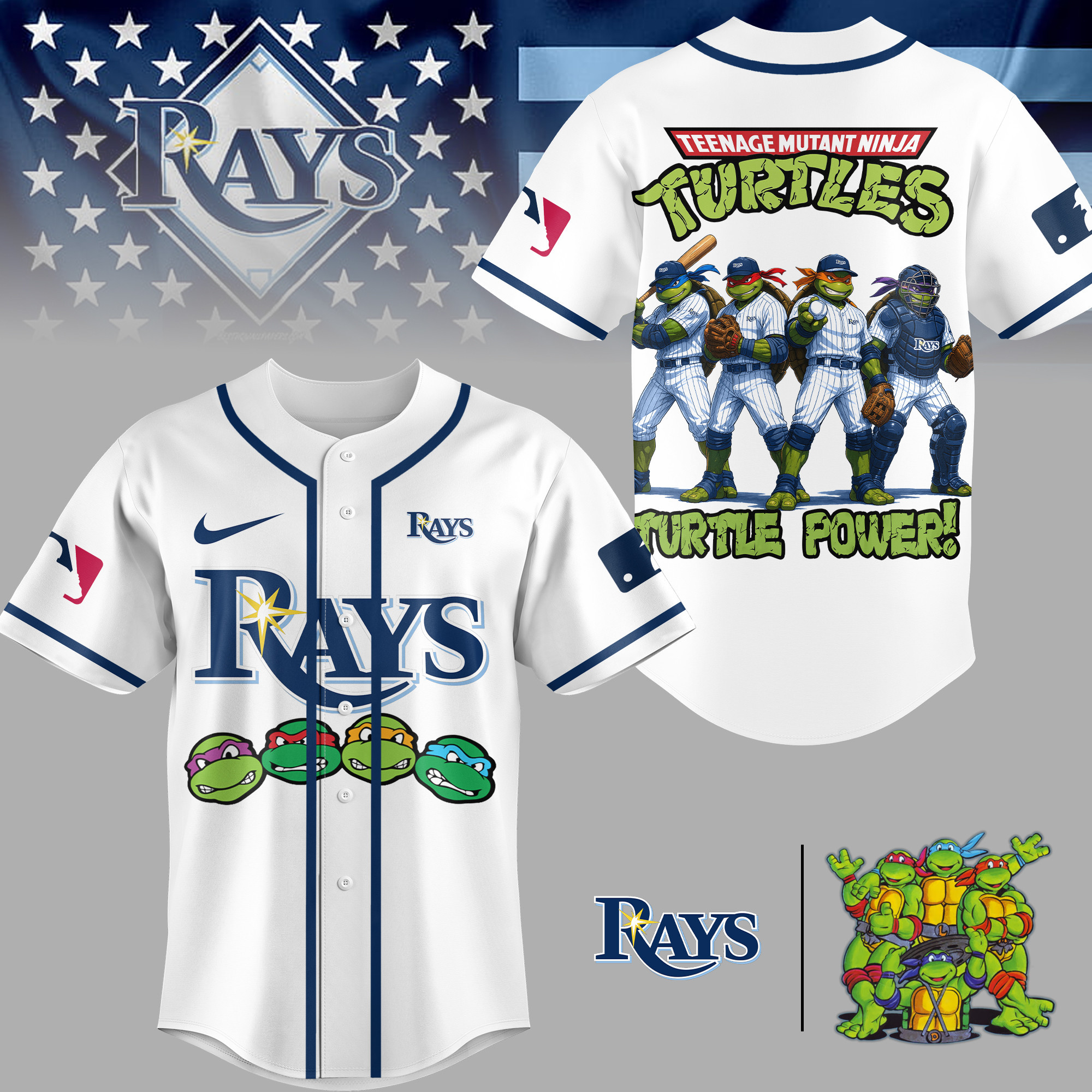 Tampa Bay Rays | Premium MLB Teenage Mutant Ninja Turtles Jersey TD