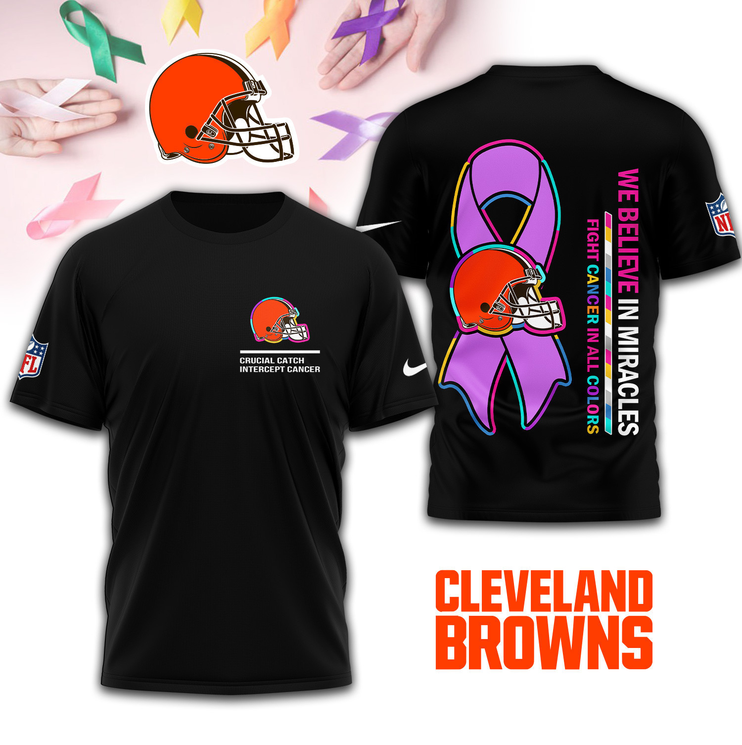 Cleveland Browns | Premium NFL Crucial Catch 3D Shirt TD