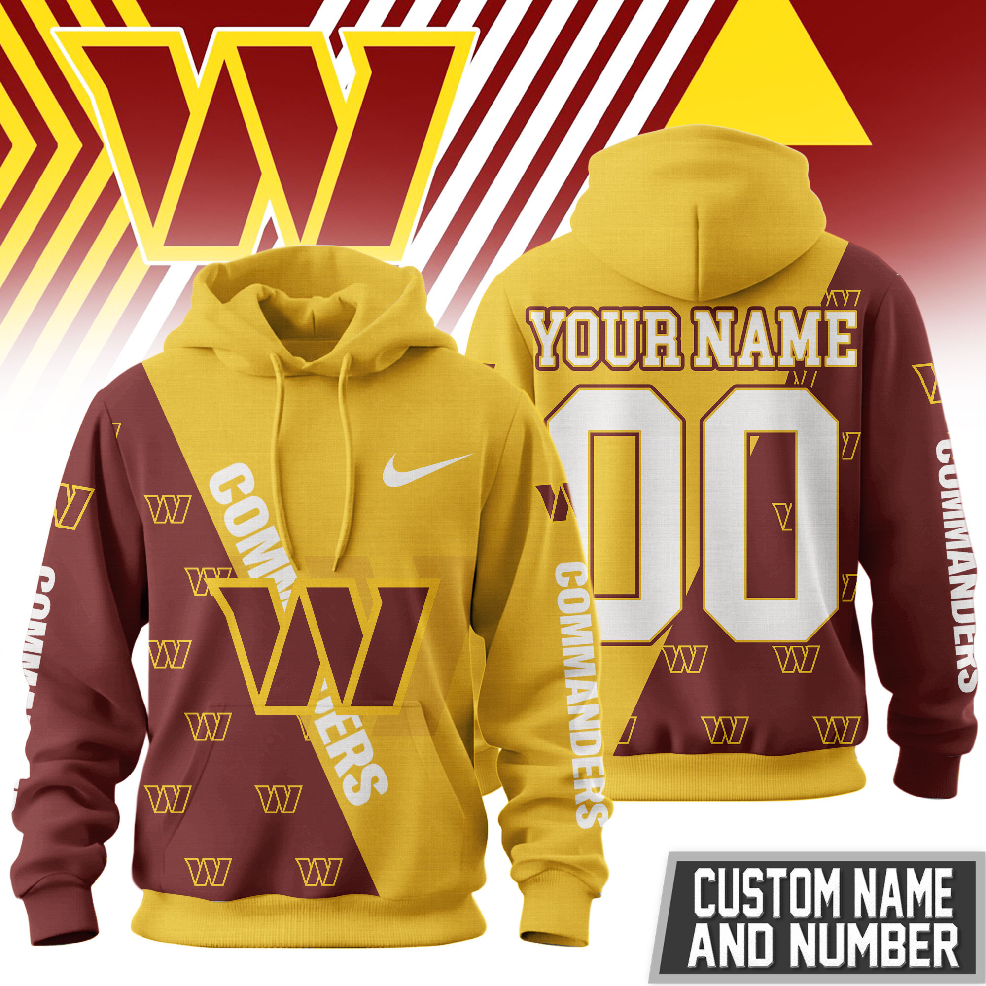 Washington Commanders | Premium NFL True Fan Spirit Custom Football Hoodie