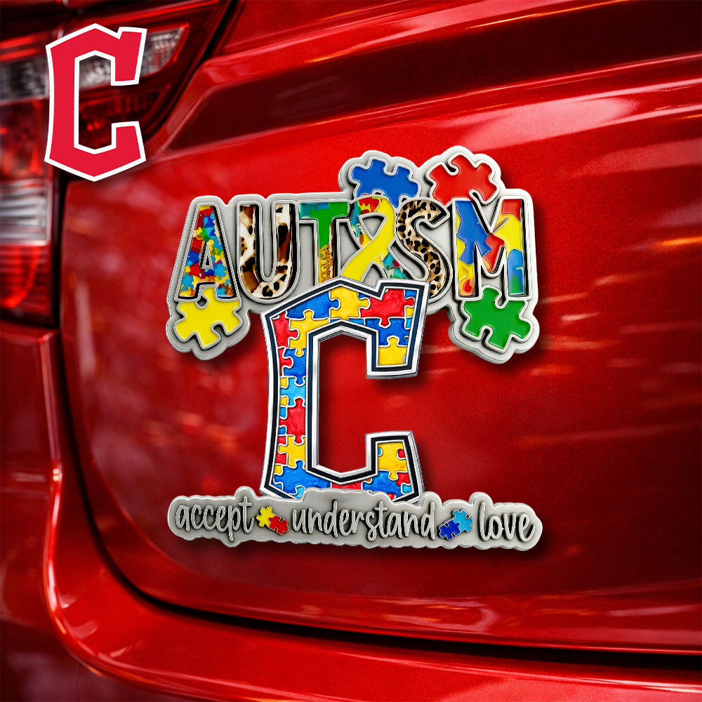 Cleveland Guardians | Premium MLB Autism Awareness Car Name Badge HY
