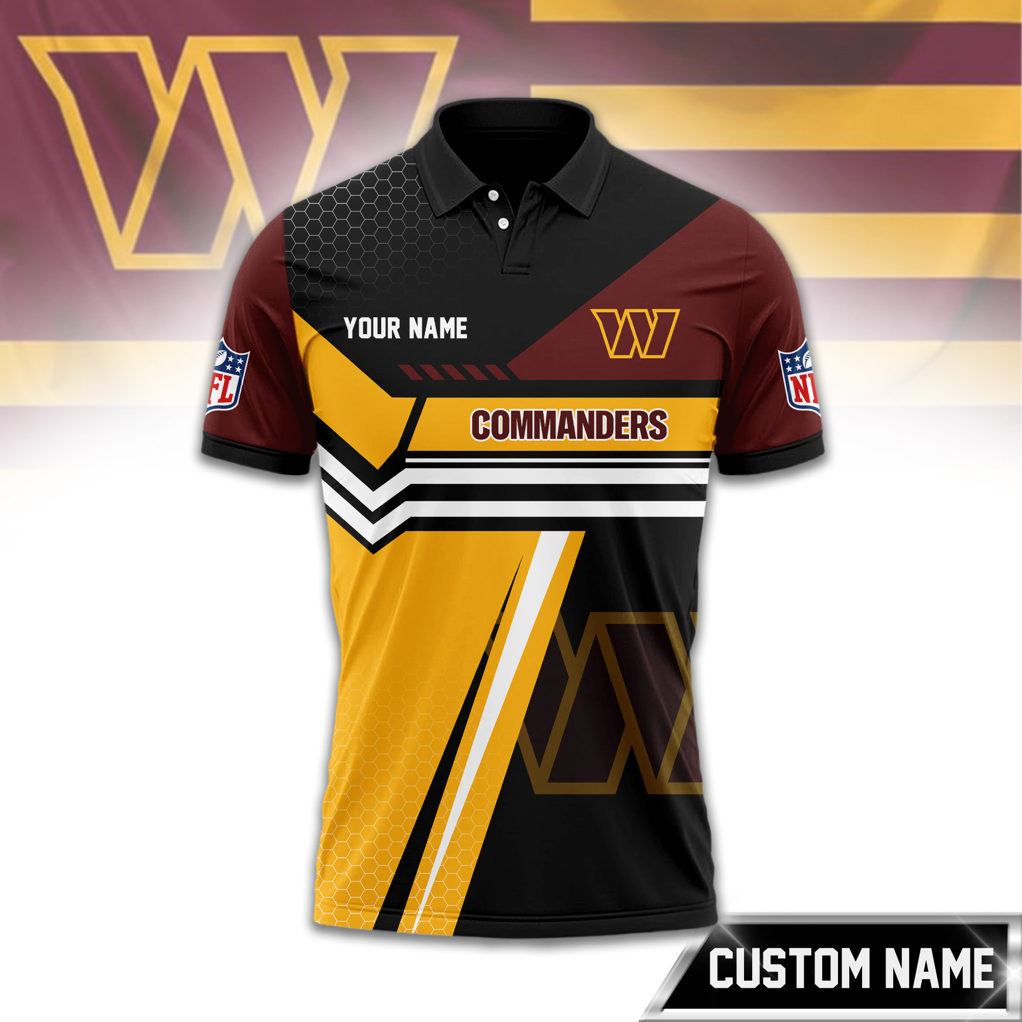 Washington Commanders | Premium NFL Inspired Custom Game Day Polo TD