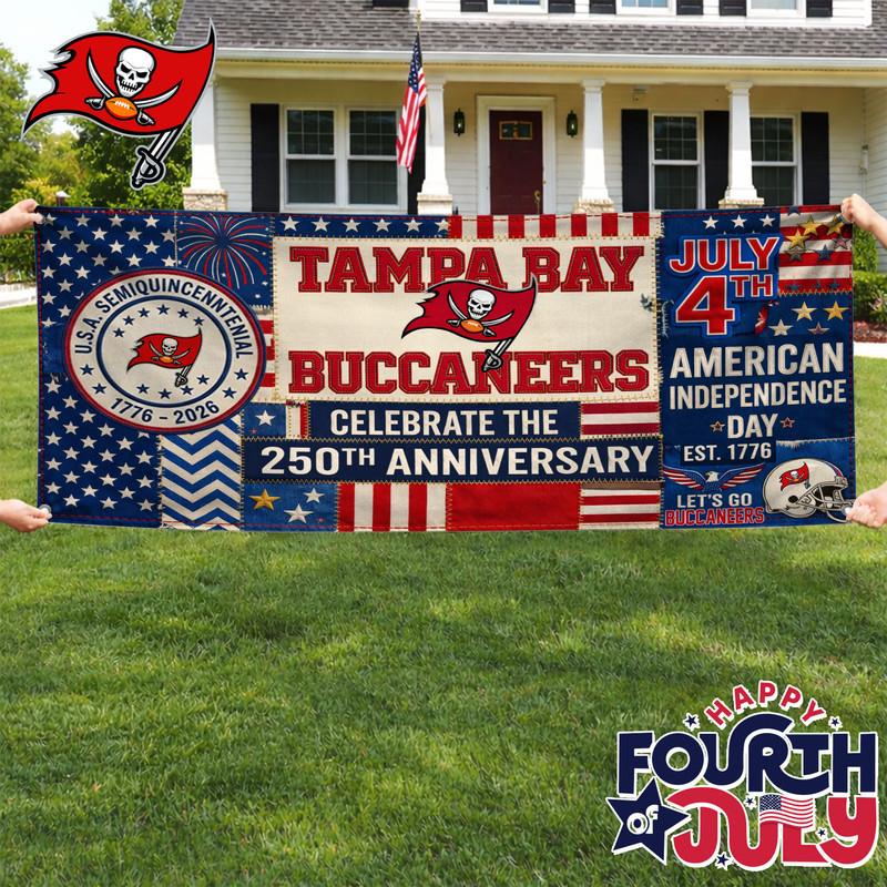 Tampa Bay Buccaneers | Premium NFL Patchwork America 250 Fabric Banner HY