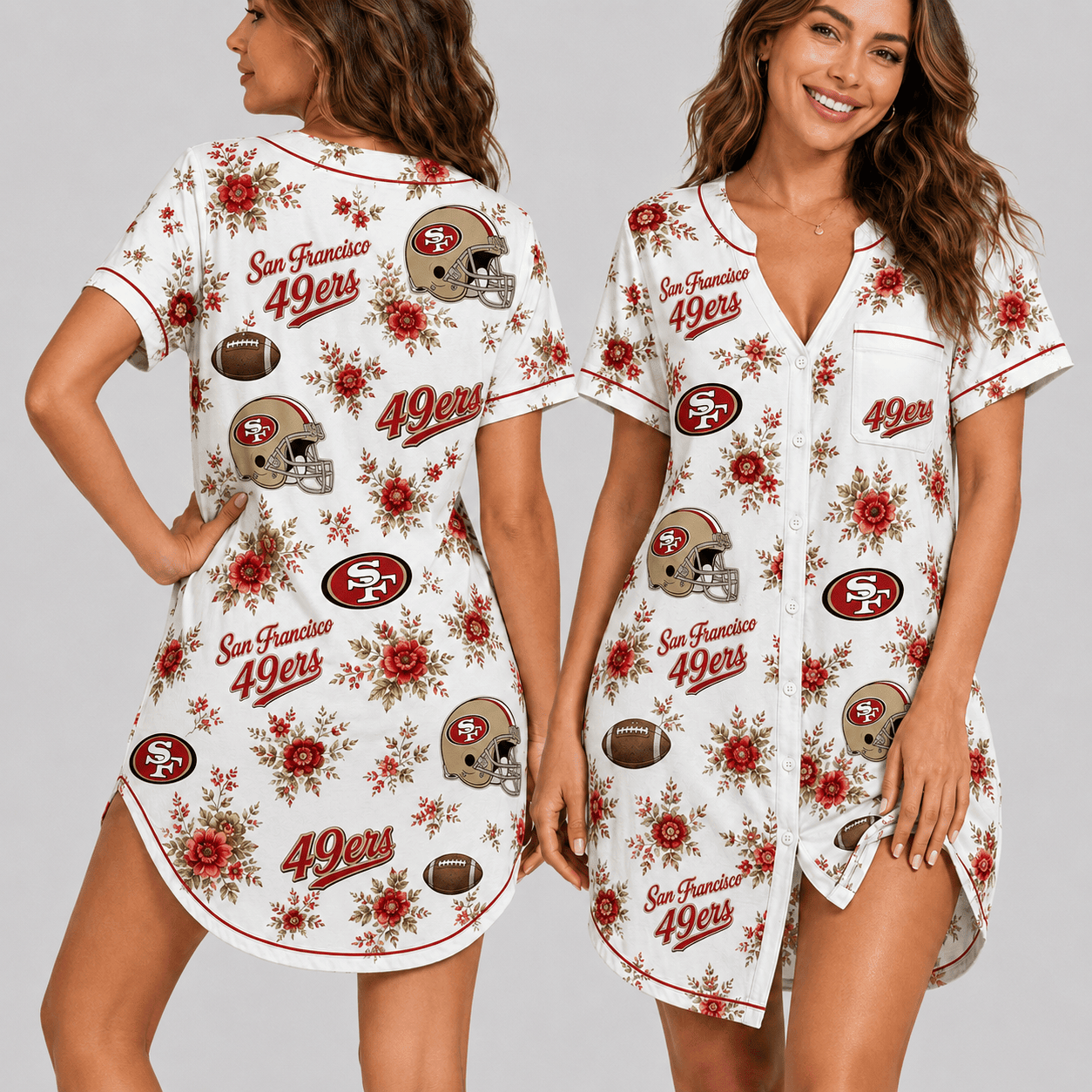 San Francisco 49ers | Premium NFL Football Fan Favorites Women Pajamas Dress TD
