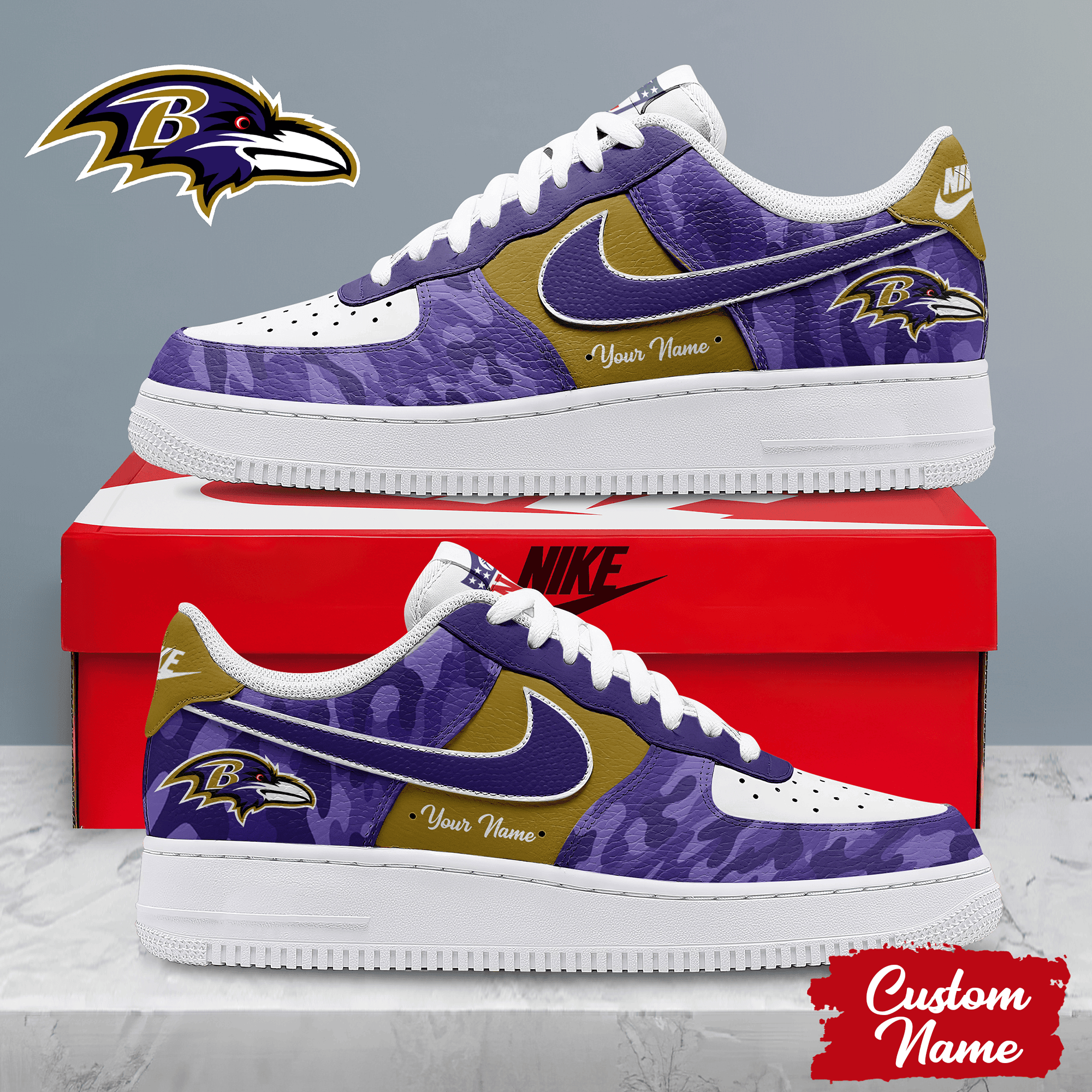 Baltimore Ravens | Premium NFL End Zone Energy AF1 Shoes NTH1