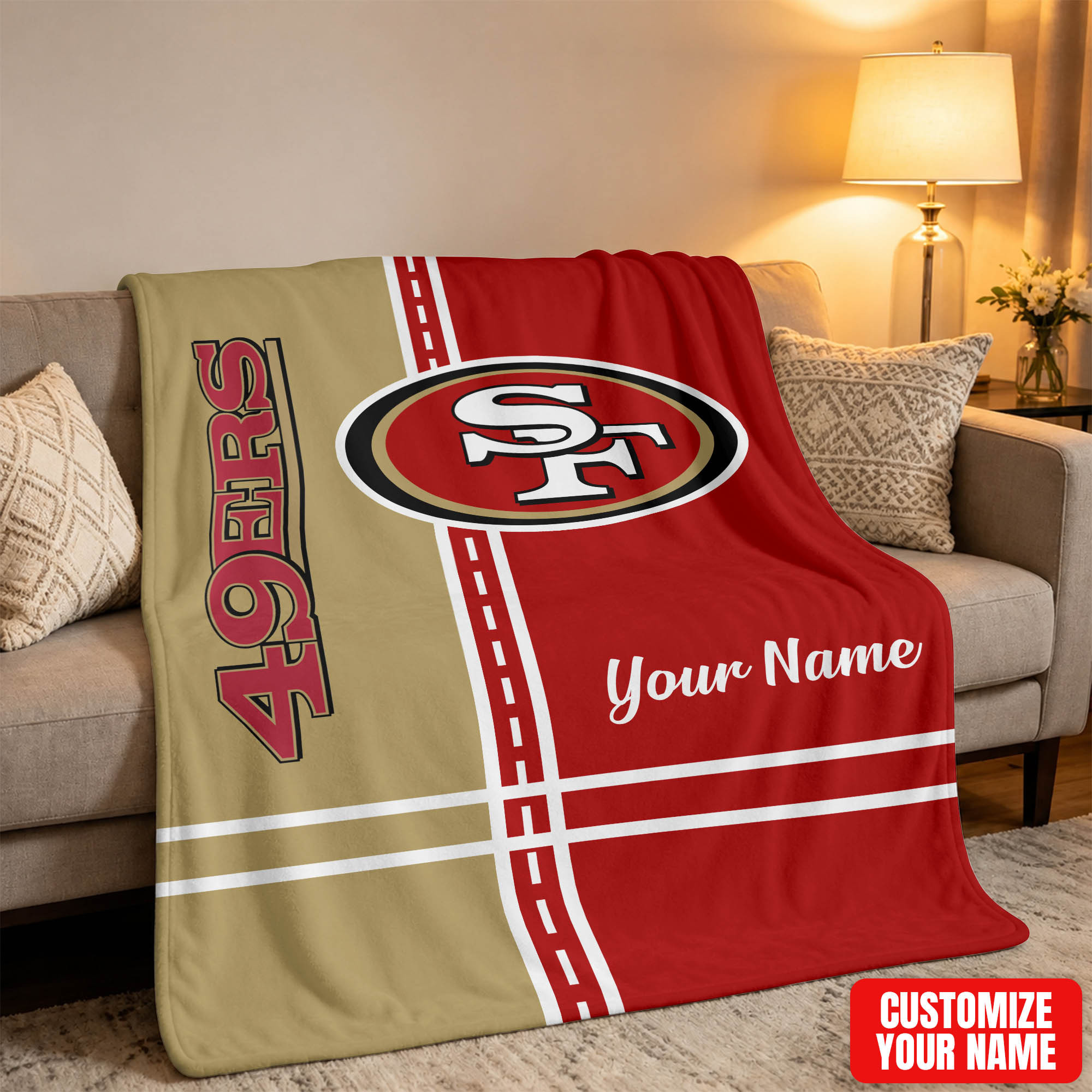 San Francisco 49ers | Premium NFL My Name My Game Personalized Blanket NTH1