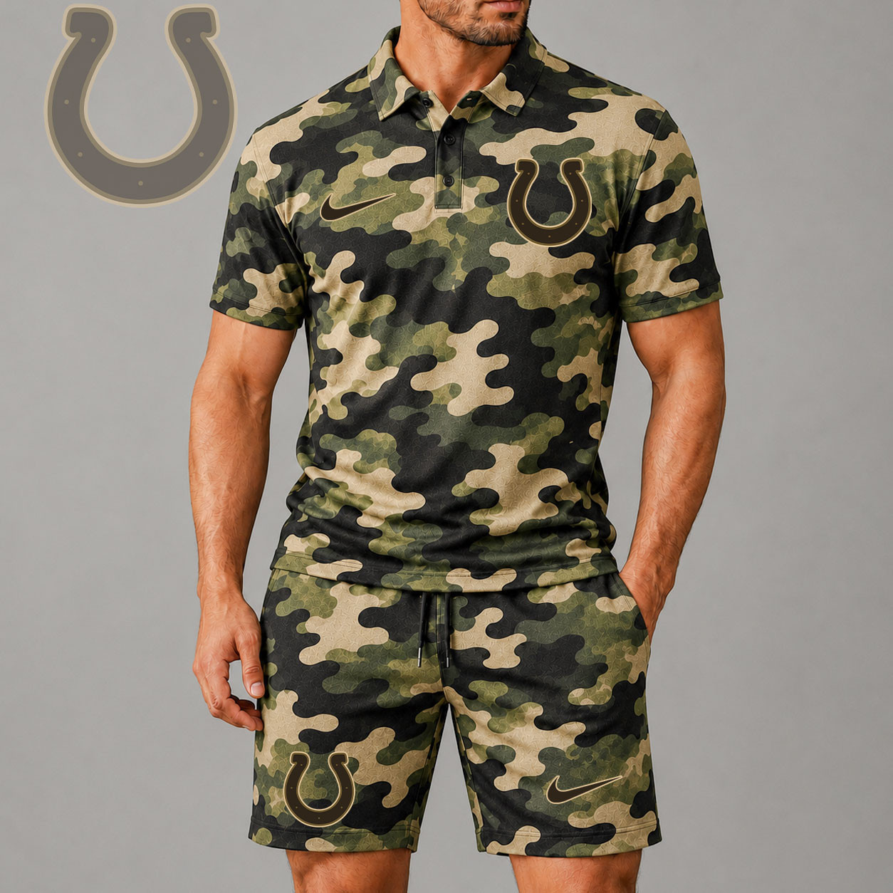 Indianapolis Colts | Premium NFL Military Camo Polo & Shorts Set NY
