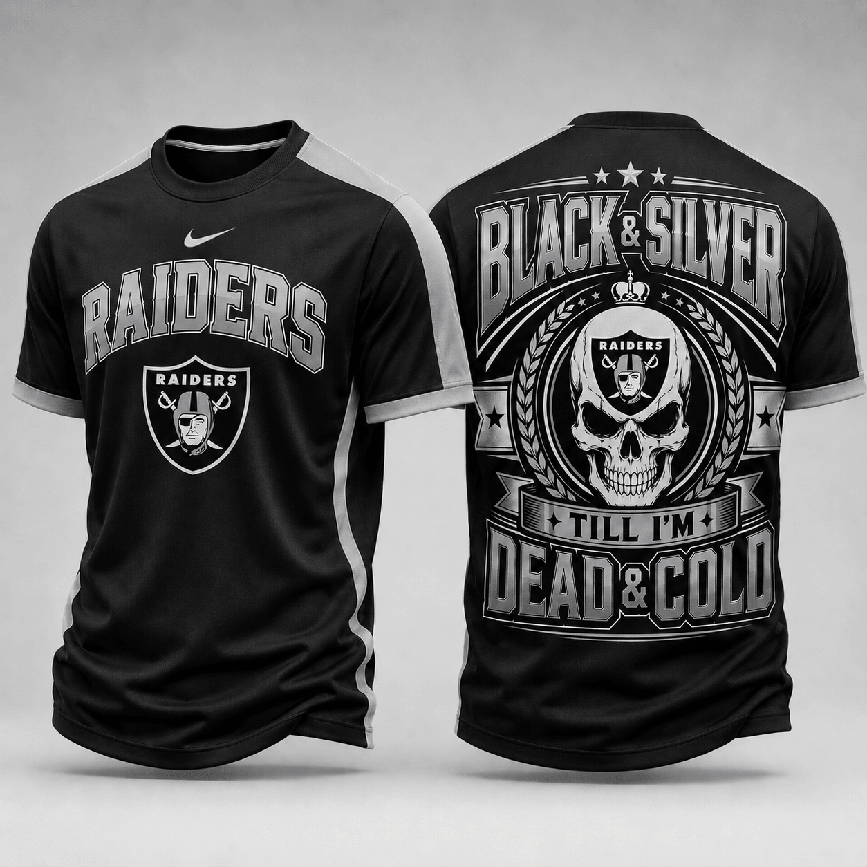 Las Vegas Raiders | Premium NFL Till I’m Dead Forever Skull Fan Pride 3D Shirt TD