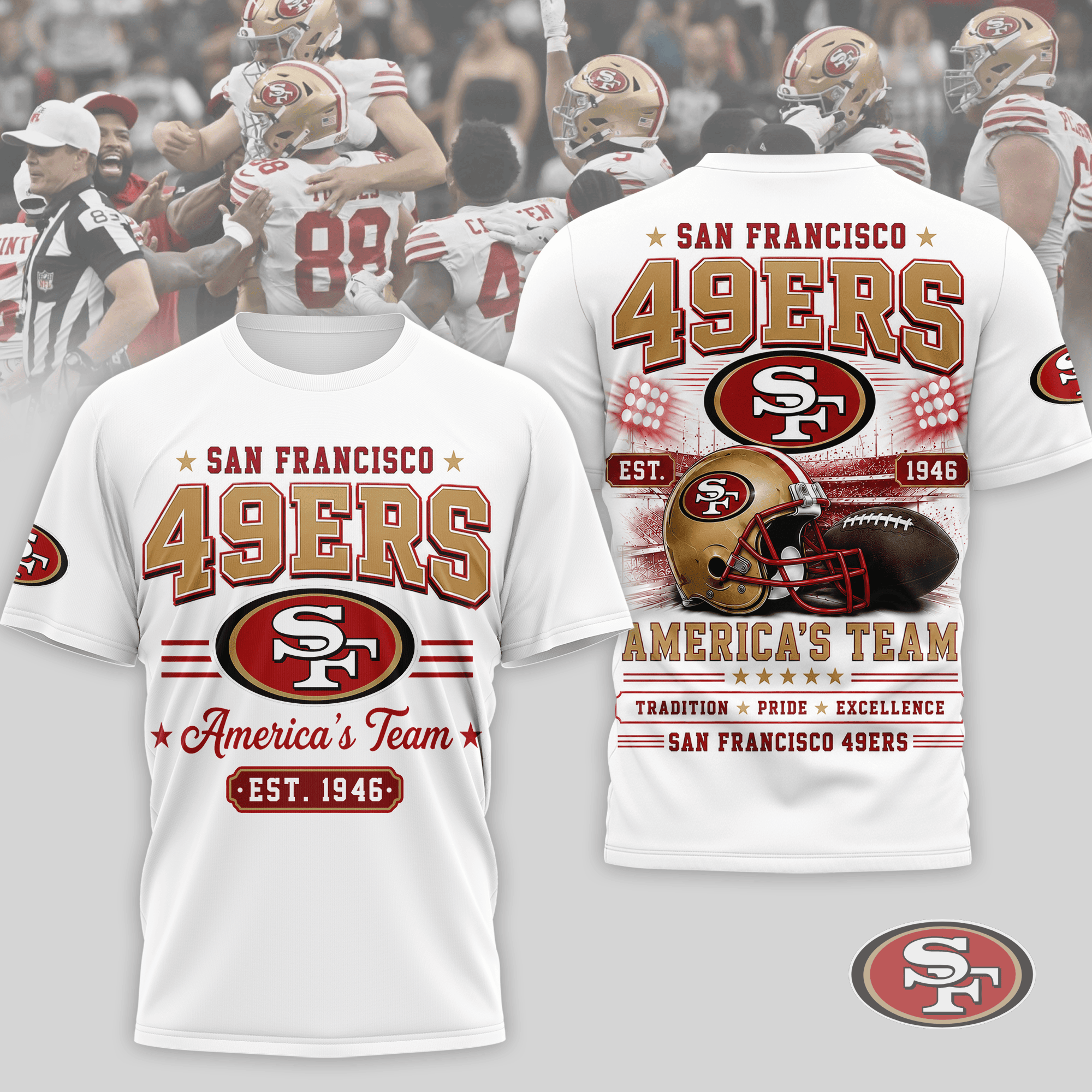San Francisco 49ers | Premium NFL Team Tradition Pride 3D Shirt NTH1