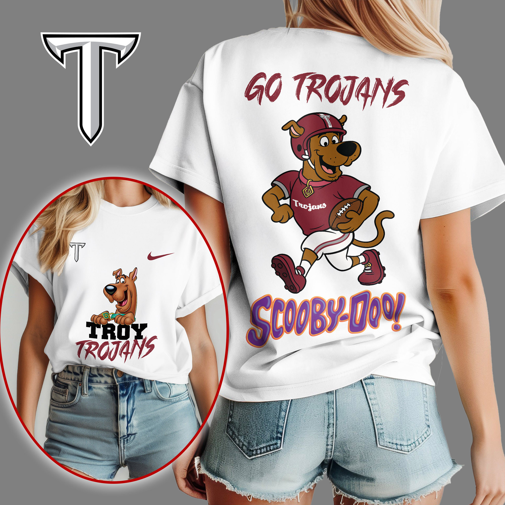 Troy Trojans | Premium NFL Scooby-Doo Fan Women's Shirt NY