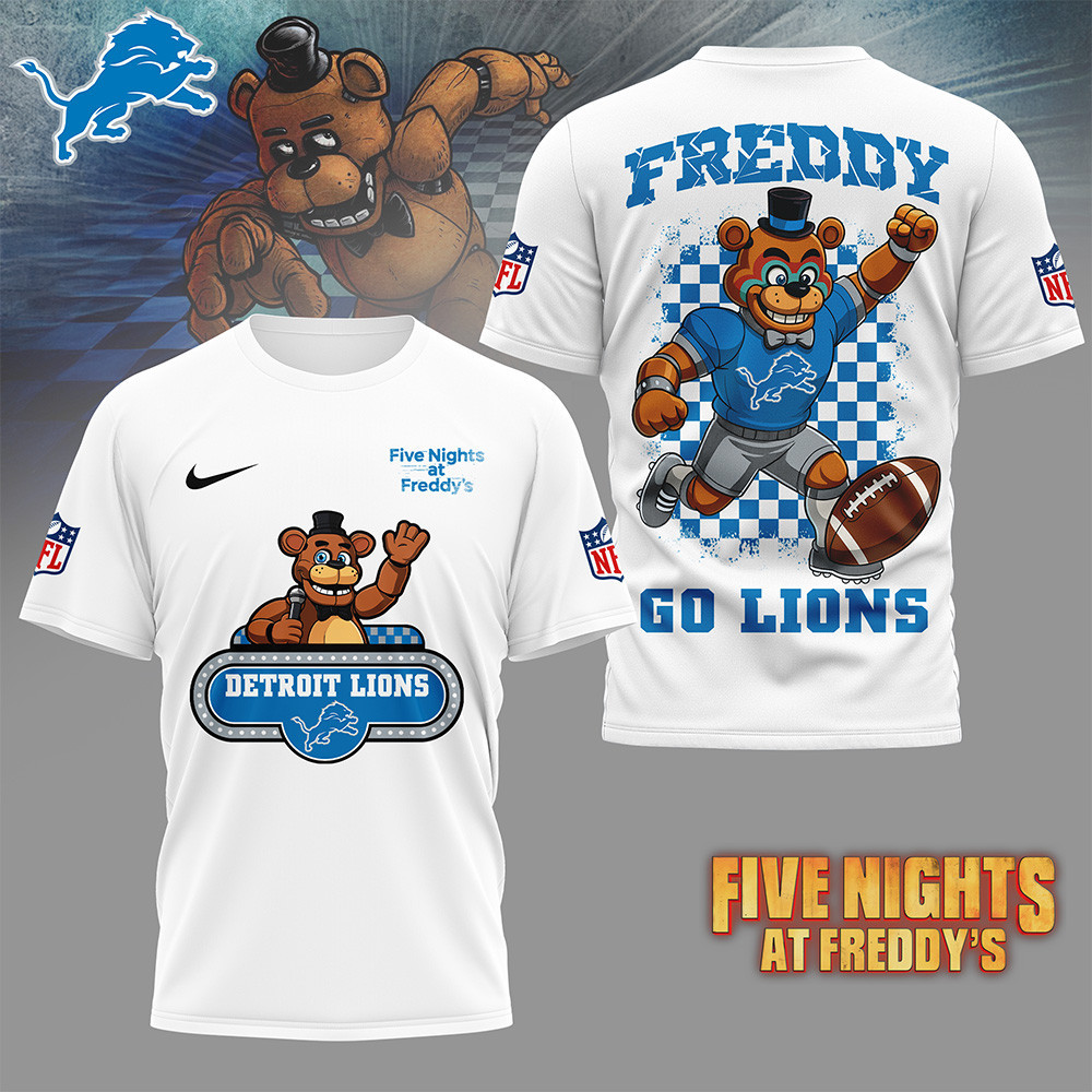 Detroit Lions | Premium NFL Five Nights at Freddy's 3D Shirt HI