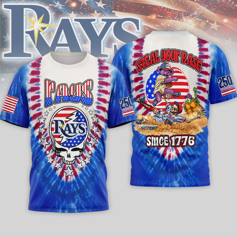 Tampa Bay Rays | Premium MLB Grateful Dead 250 Years Of America 3D Shirt HY