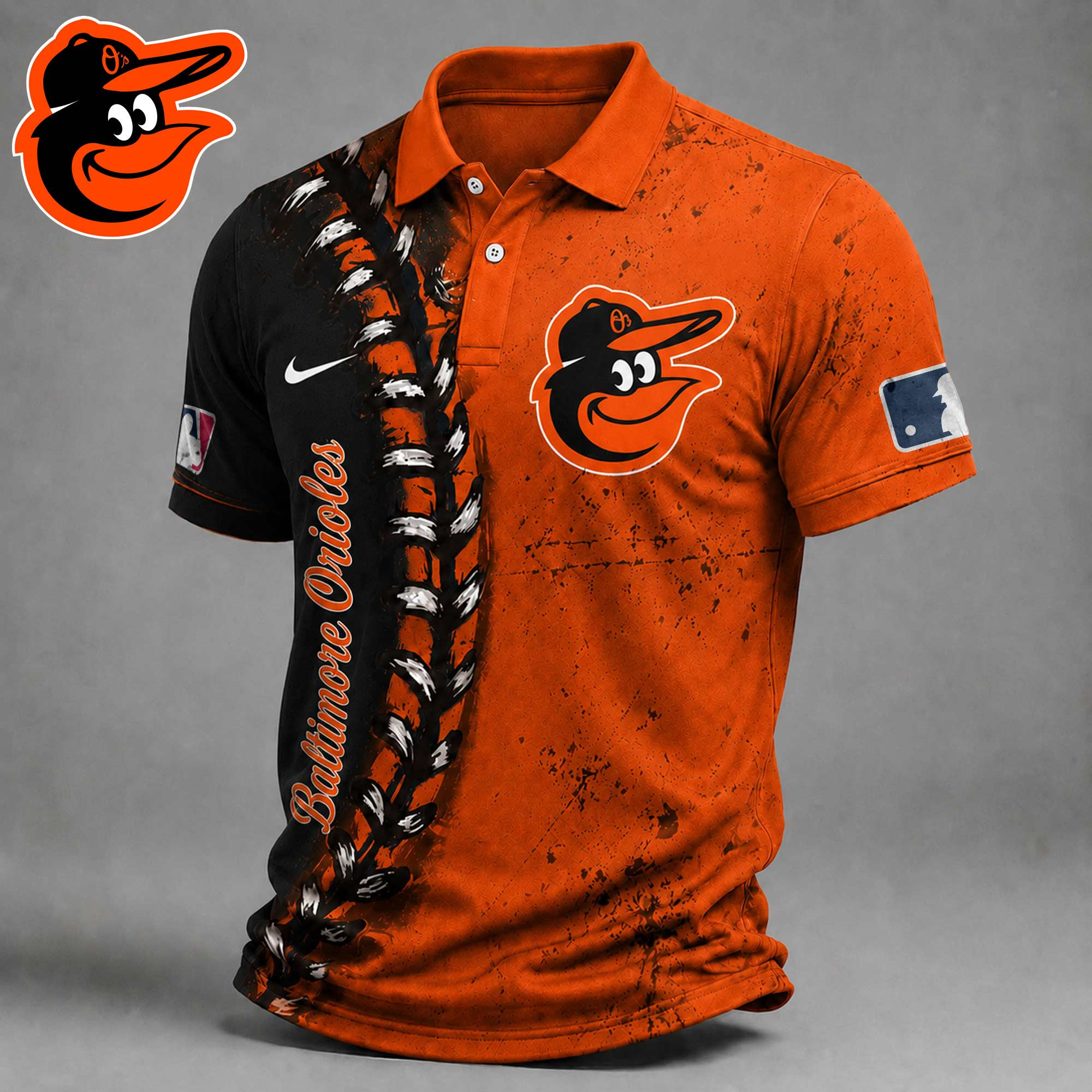 Baltimore Orioles | Premium MLB Baseball Stitch Polo Shirt