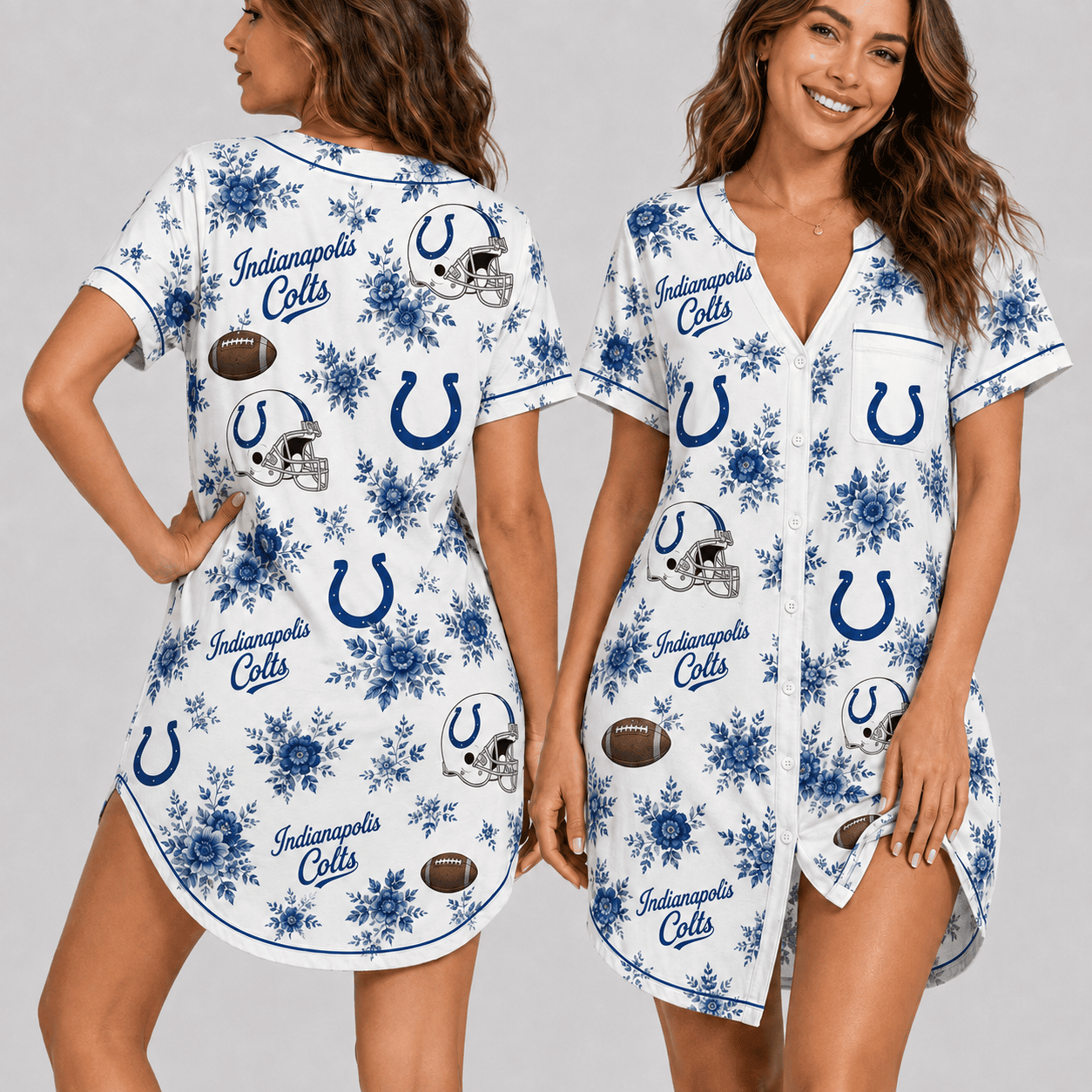 Indianapolis Colts | Premium NFL Football Fan Favorites Women Pajamas Dress TD