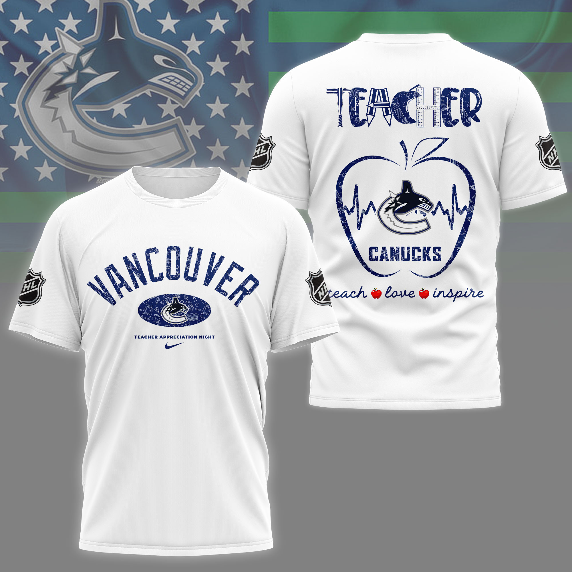 Vancouver Canucks | Premium NHL Teacher Appreciation Day 3D Shirt NY