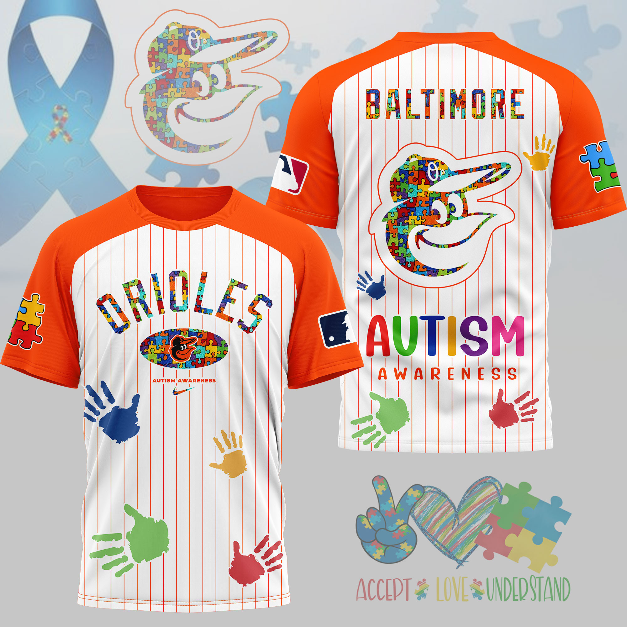 Baltimore Orioles | Premium MLB Autism Support 3D Shirt NY