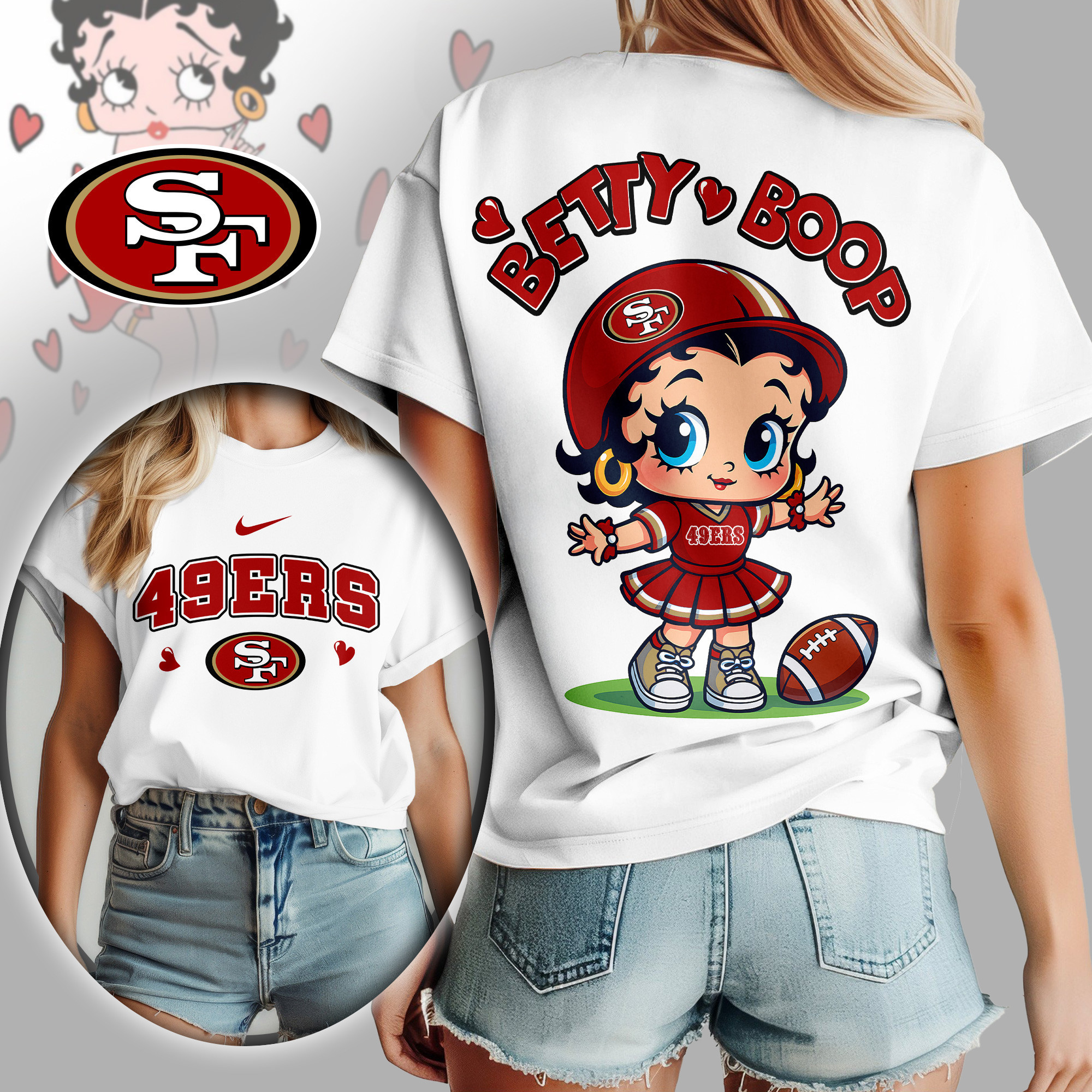 San Francisco 49ers | Premium NFL Betty Boop Women's Shirt TD