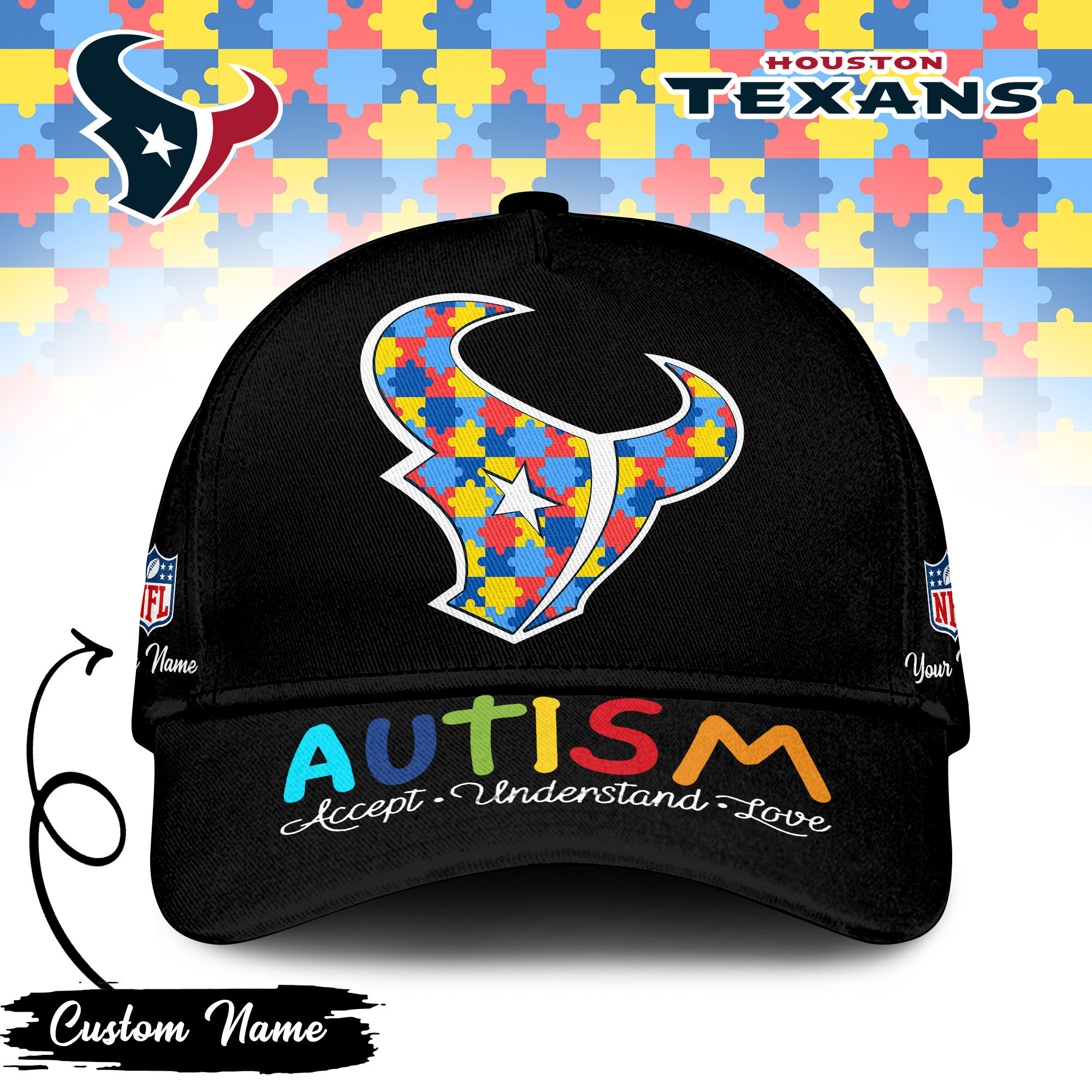 Houston Texans | PREMIUM CLASSIC CAP NFL AUTISM TD