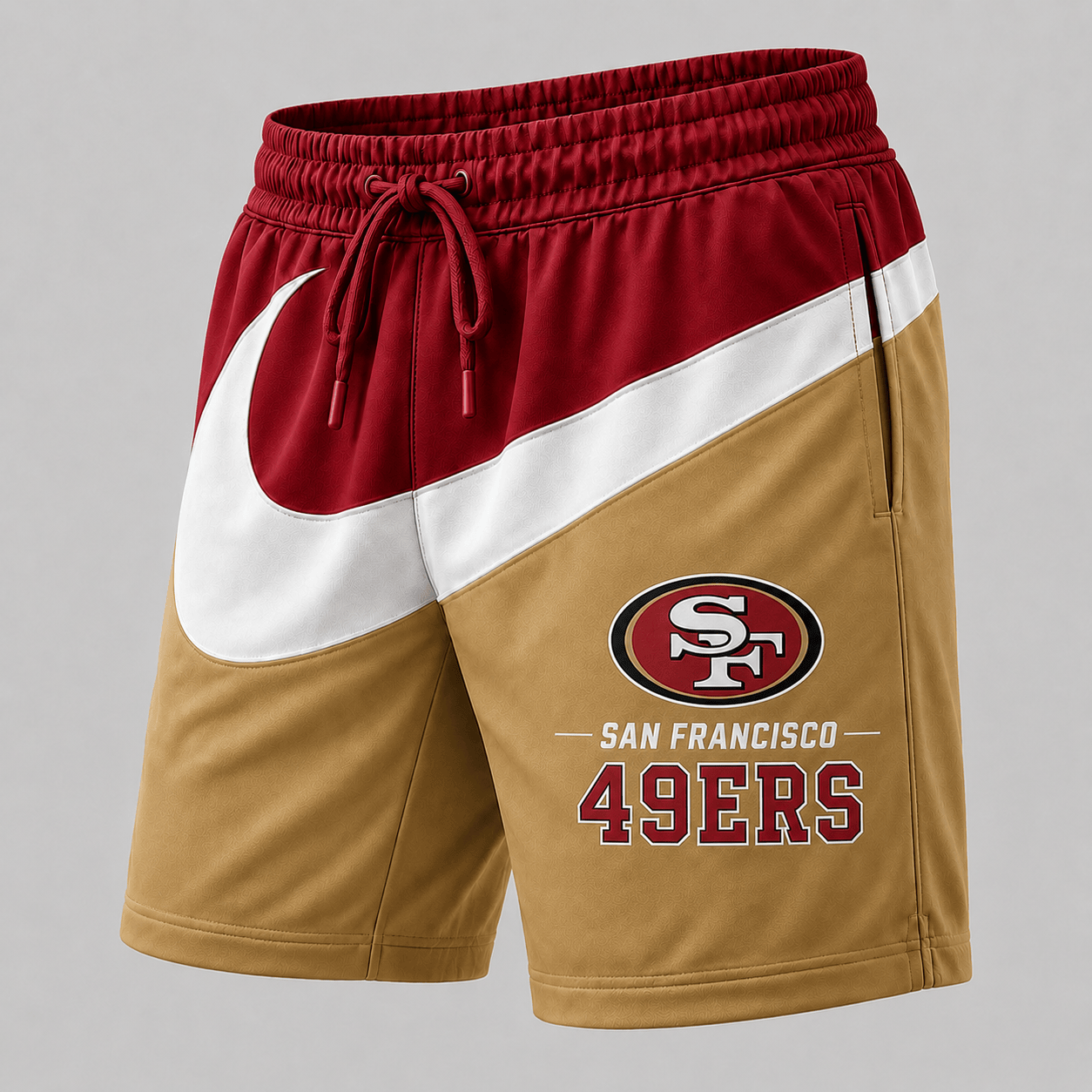 San Francisco 49ers | Premium NFL Swoosh Sports Shorts for Loyal Fans TD