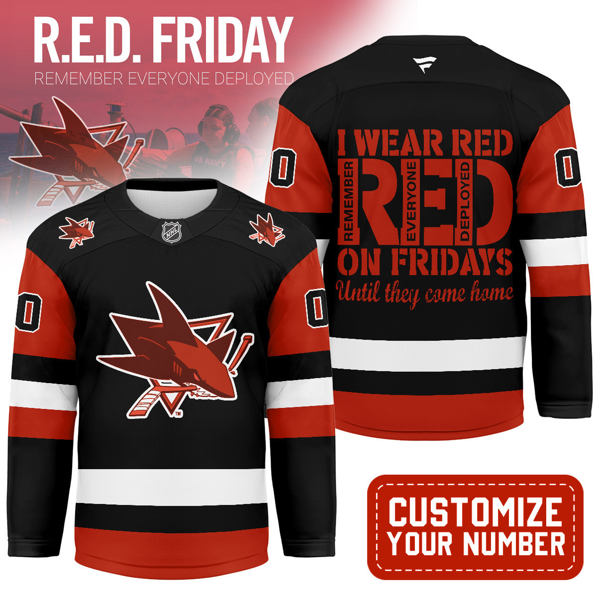 San Jose Sharks | Premium NHL Red Friday Hockey Jersey MM