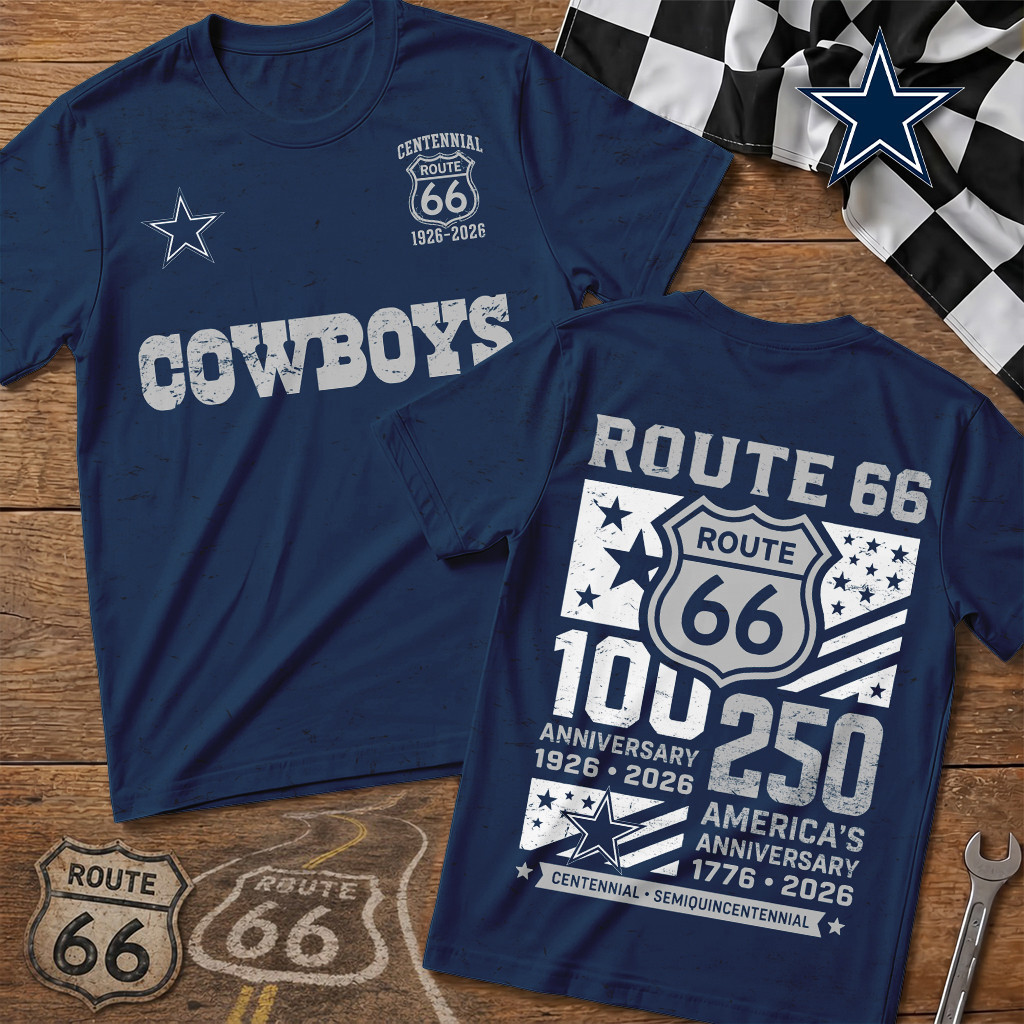 Dallas Cowboys | Premium NFL Route 66 Centennial T-Shirt TD
