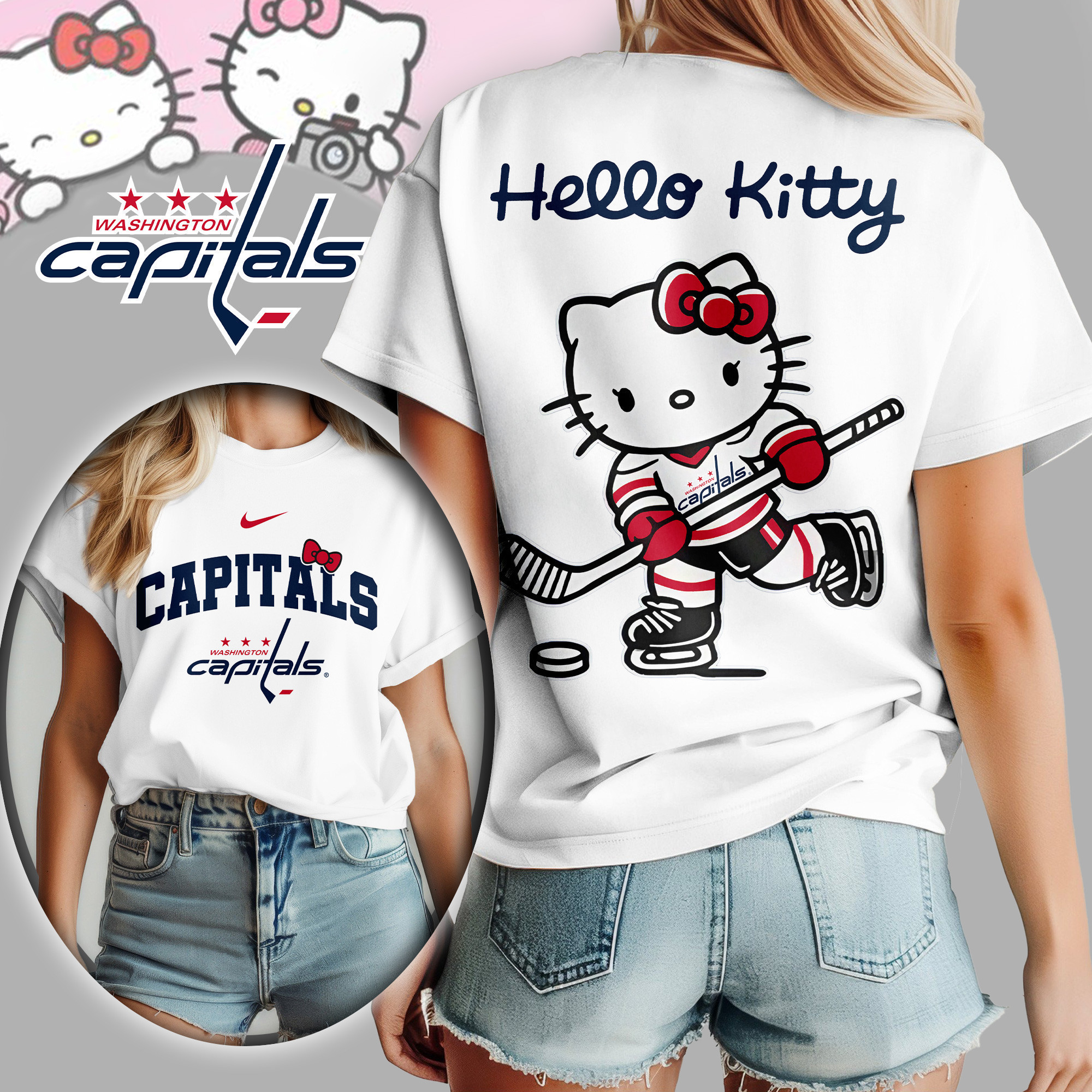 Washington Capitals | Premium NHL x Hello Kitty Women Shirt TD