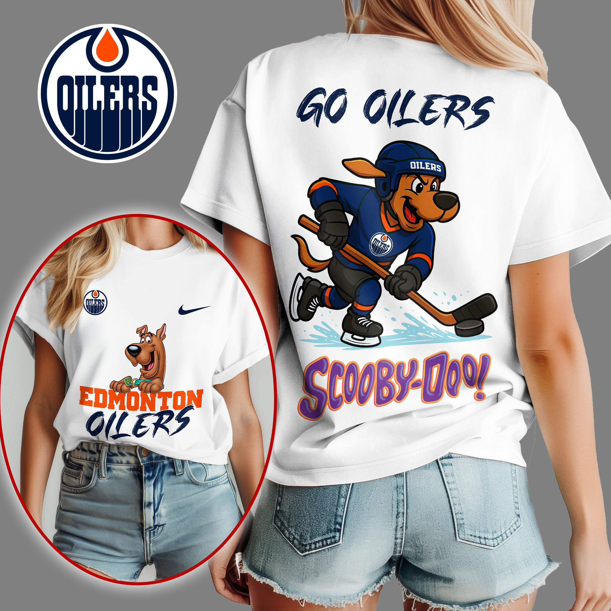 Edmonton Oilers | Premium NHL Scooby-Doo Fan Women's Shirt NY