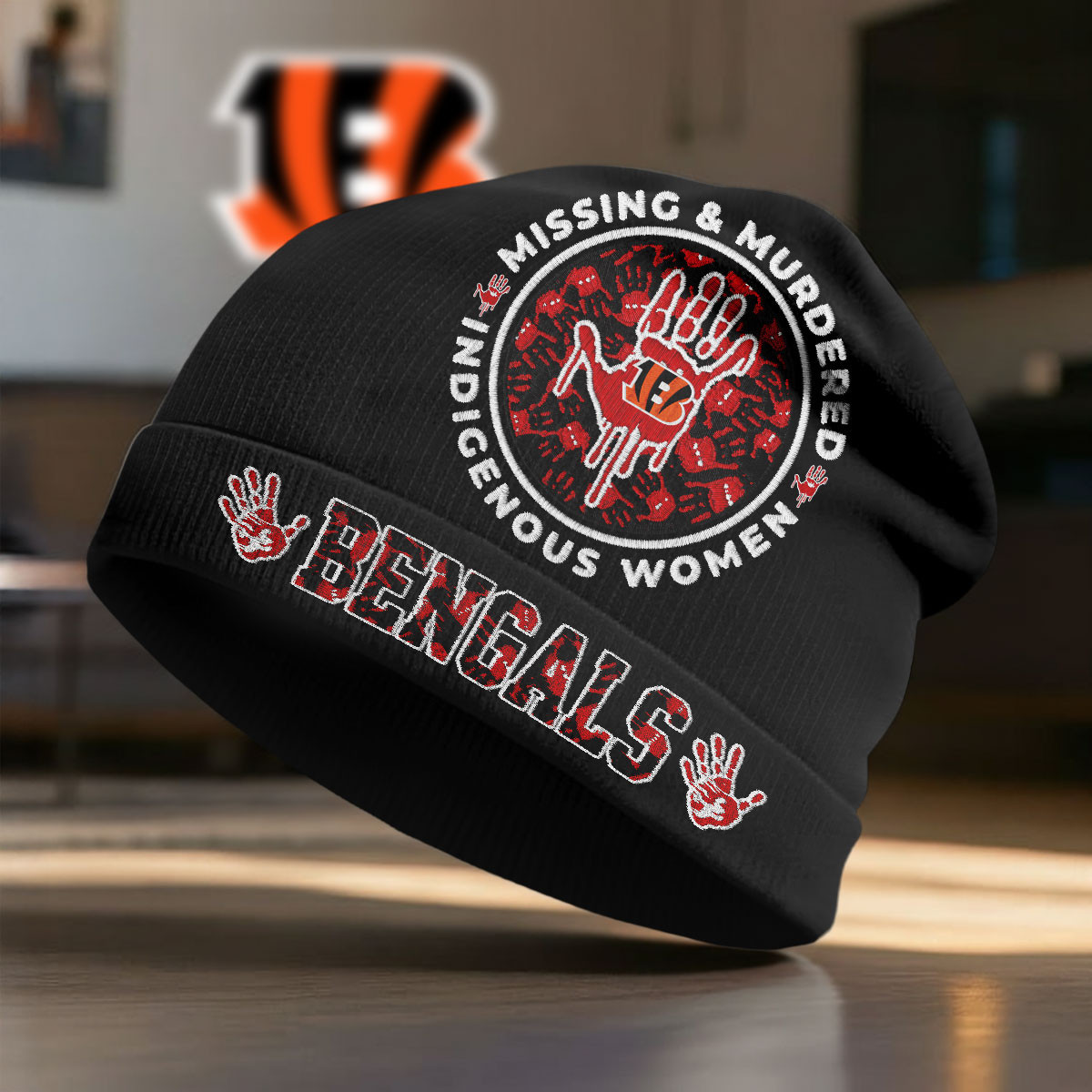 Cincinnati Bengals | Premium NFL MMIW Awareness Beanie Hat NY