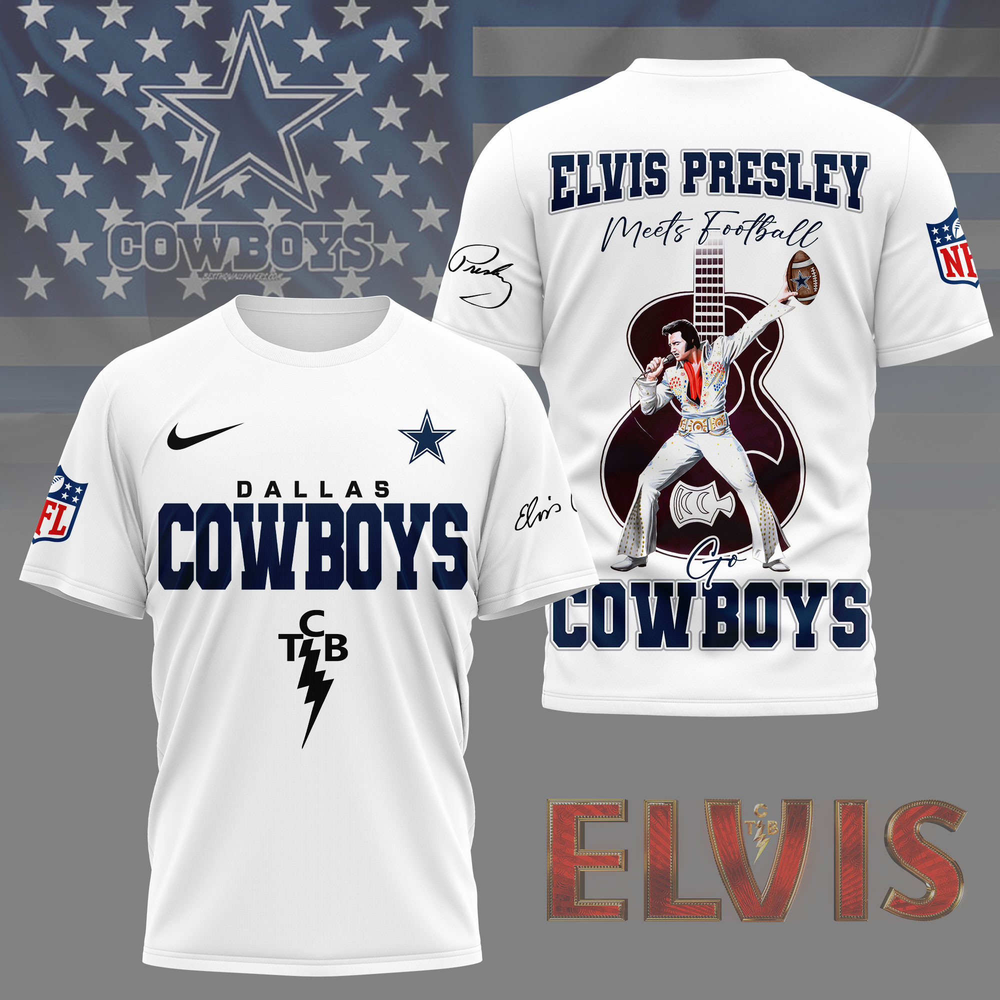 Dallas Cowboys | Premium NFL Elvis Presley Fan 3D Shirt NY