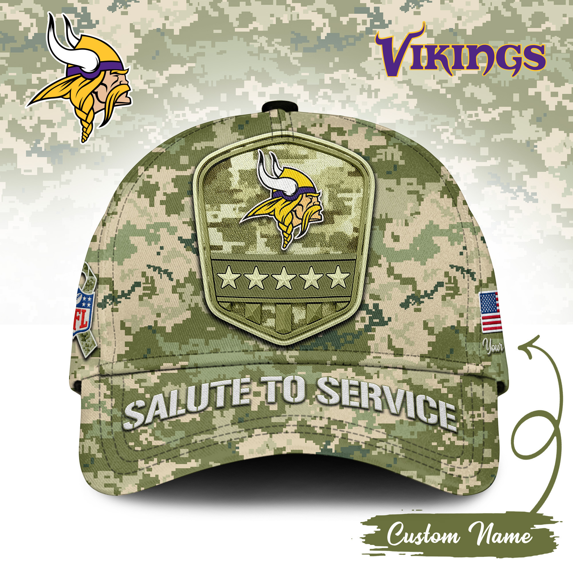 Minnesota Vikings | Premium NFL Salute To Service Classic Cap TD