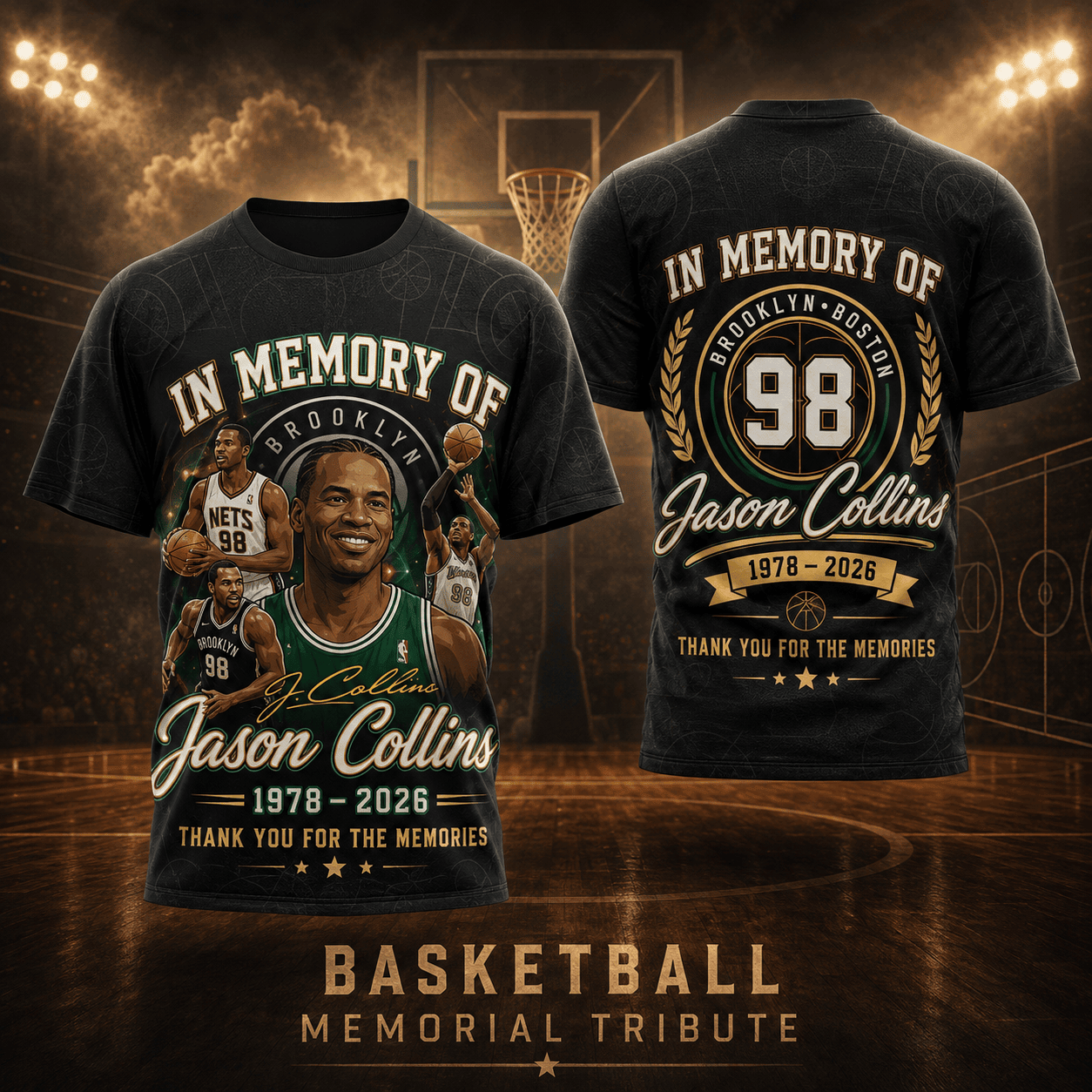 Jason Collins | Premium NBA In Memory Of Jason Collins 3D Shirt PBPF87T