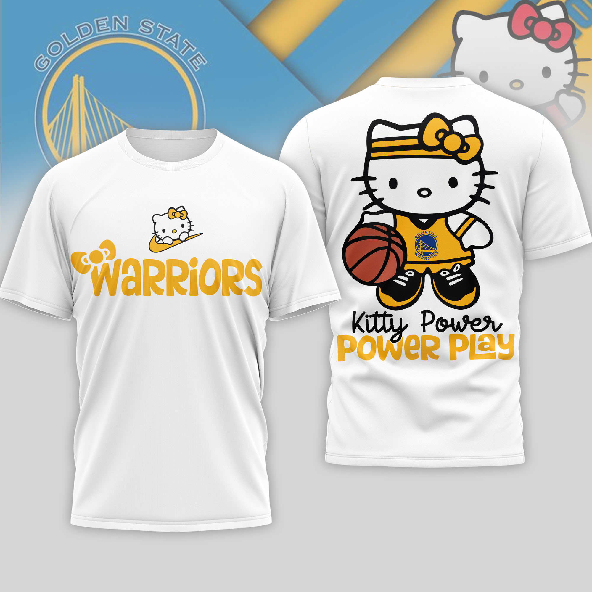 Golden State Warriors | Premium NBA Hello Kitty Power Play 3D Shirt NP