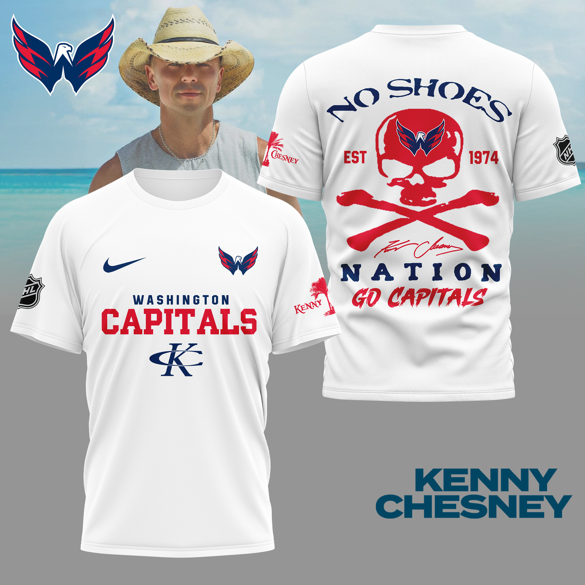 Washington Capitals | Premium NHL Kenny Chesney Fan 3D Shirt NY