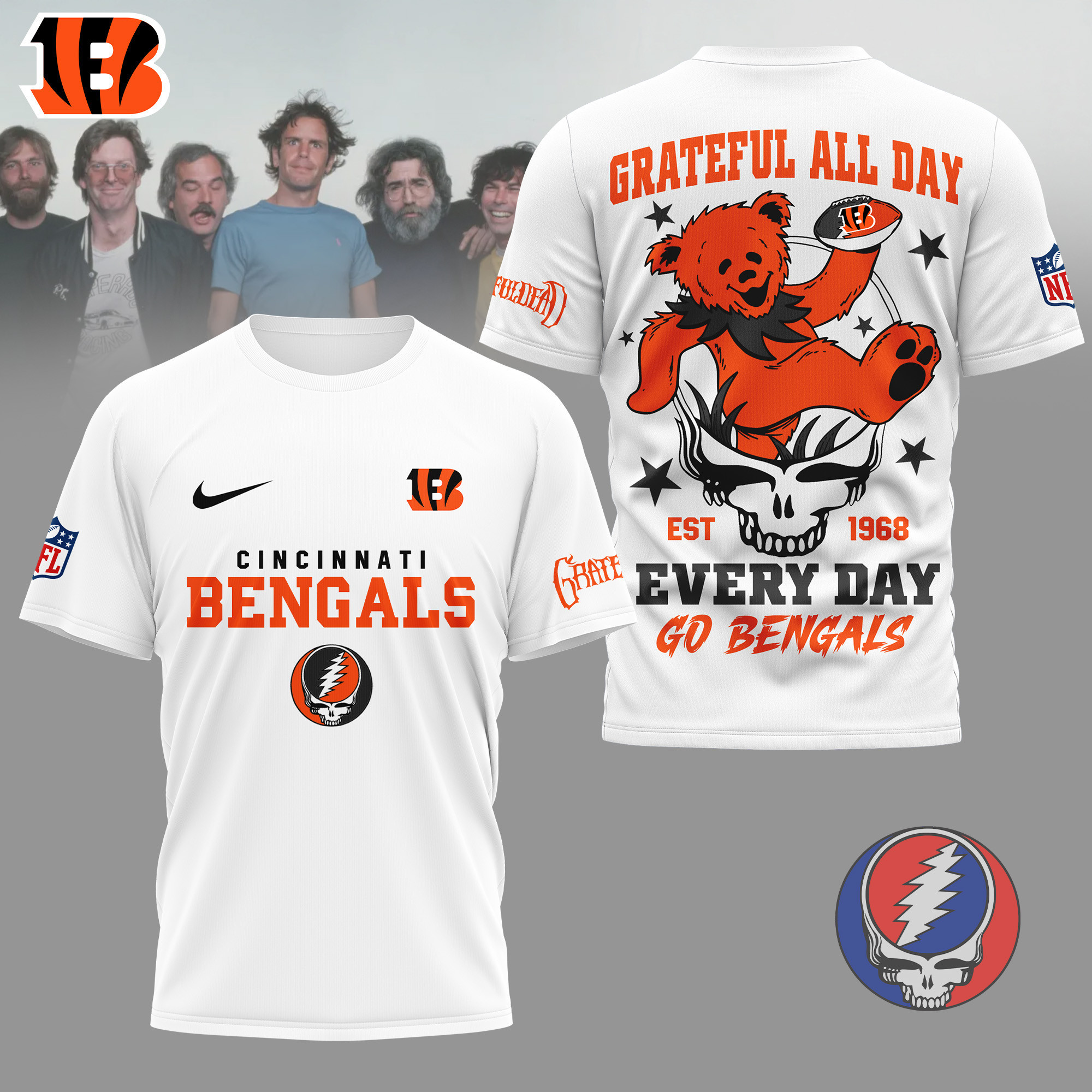 Cincinnati Bengals | Premium NFL Grateful Dead Fan 3D Shirt NY