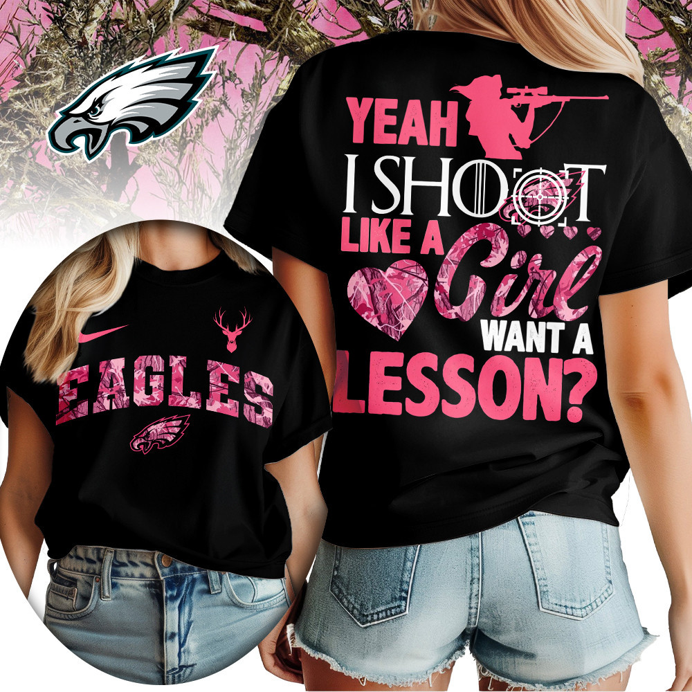 Philadelphia Eagles | Premium NFL Shoot Like A Girl Women Shirt TD