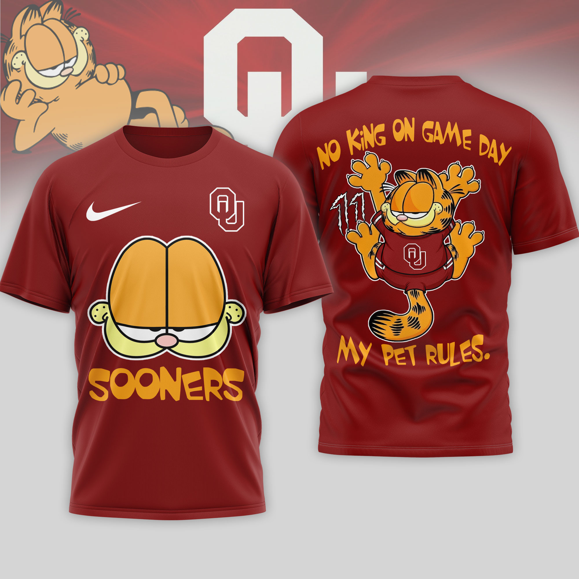 Oklahoma Sooners | Premium NCAA No King On Game Day 3D Shirt NTH1