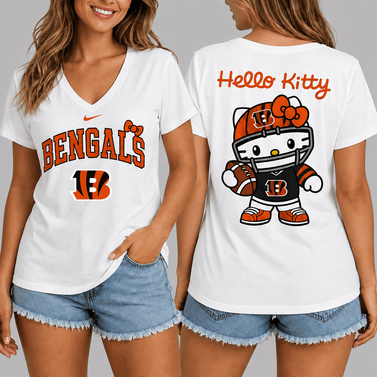 Cincinnati Bengals | Premium NFL Hello Kitty Football T-shirt TD