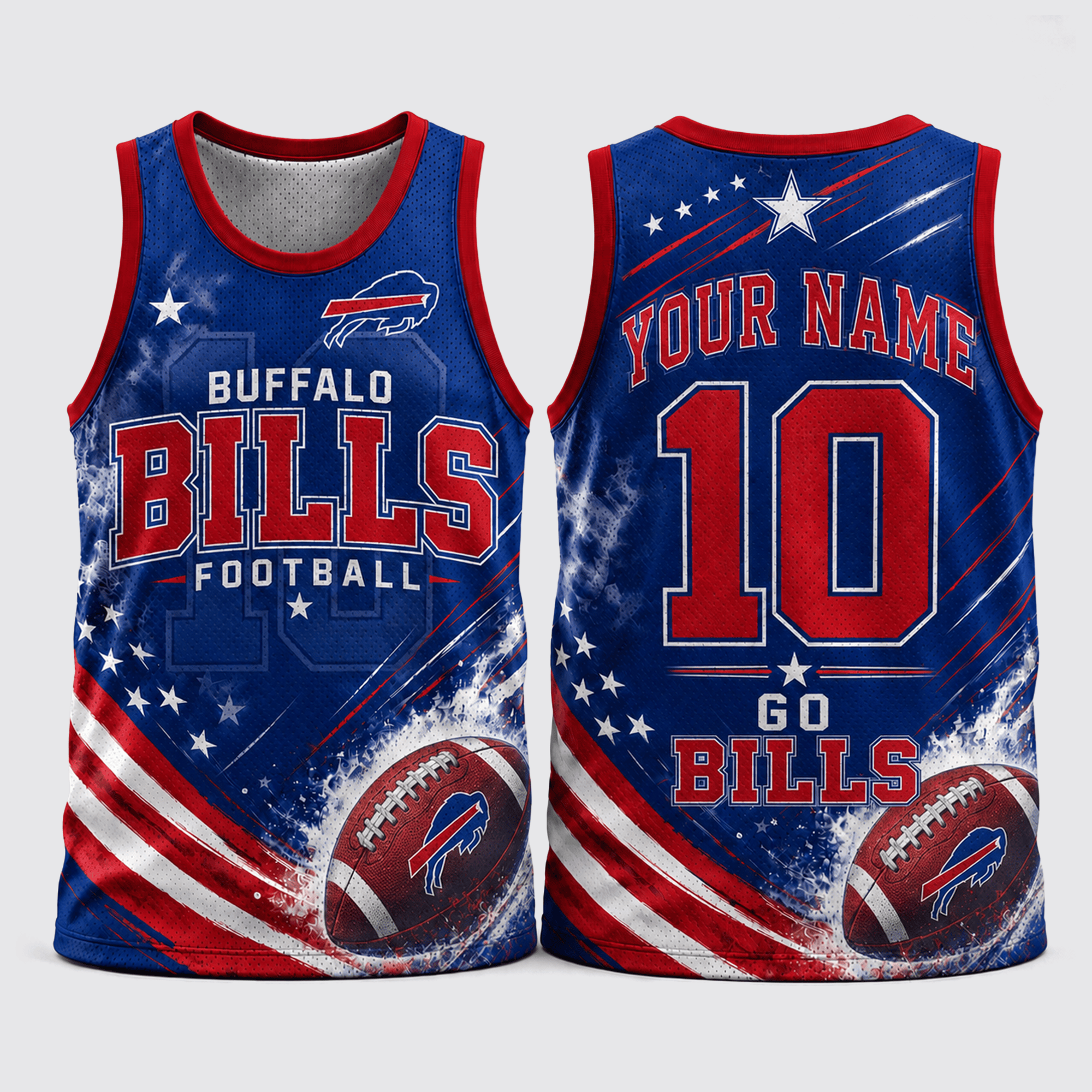 Buffalo Bills | Premium NFL Custom Name & Number Football Tank Top for Loyal Fans and Game Day Pride TD