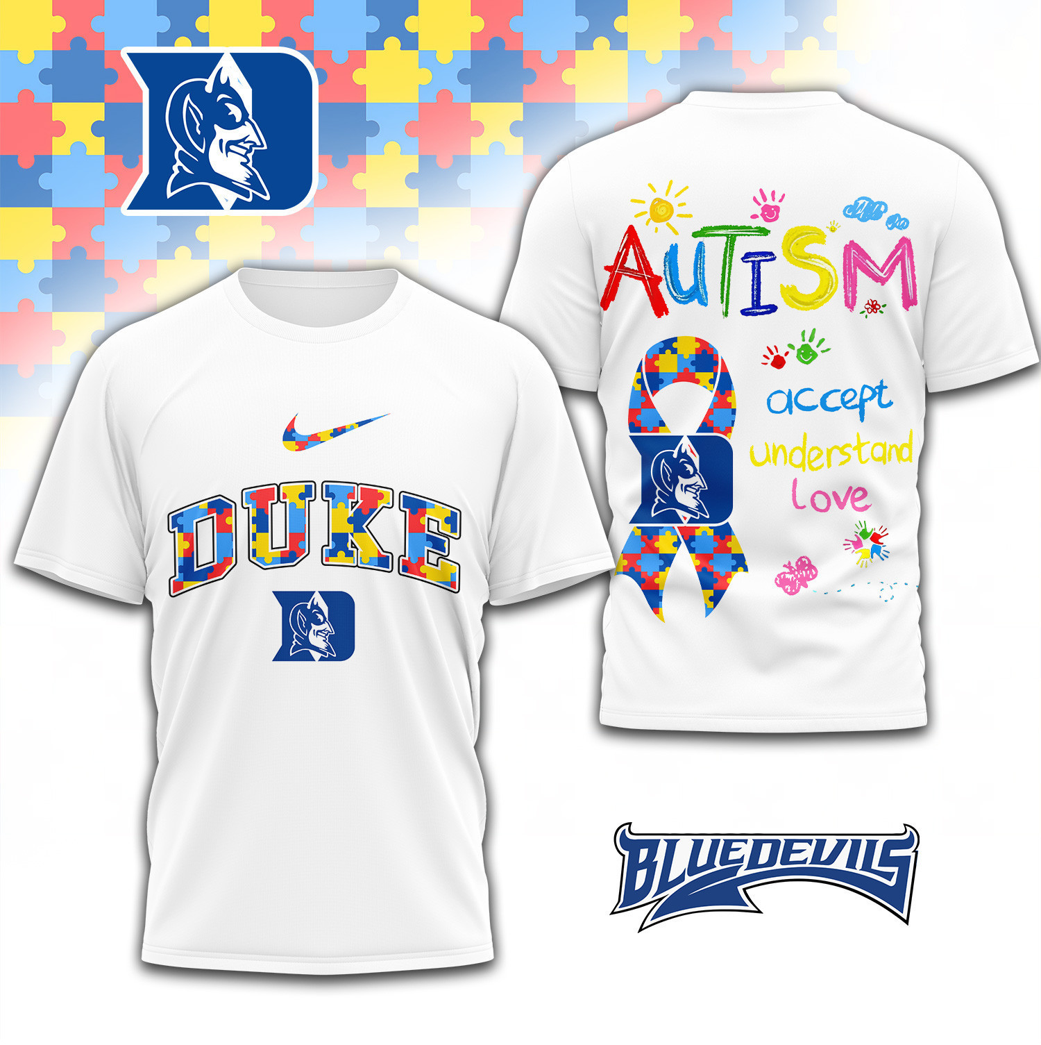 Duke Blue Devils | Premium NCAA Autism 3D Shirt TD