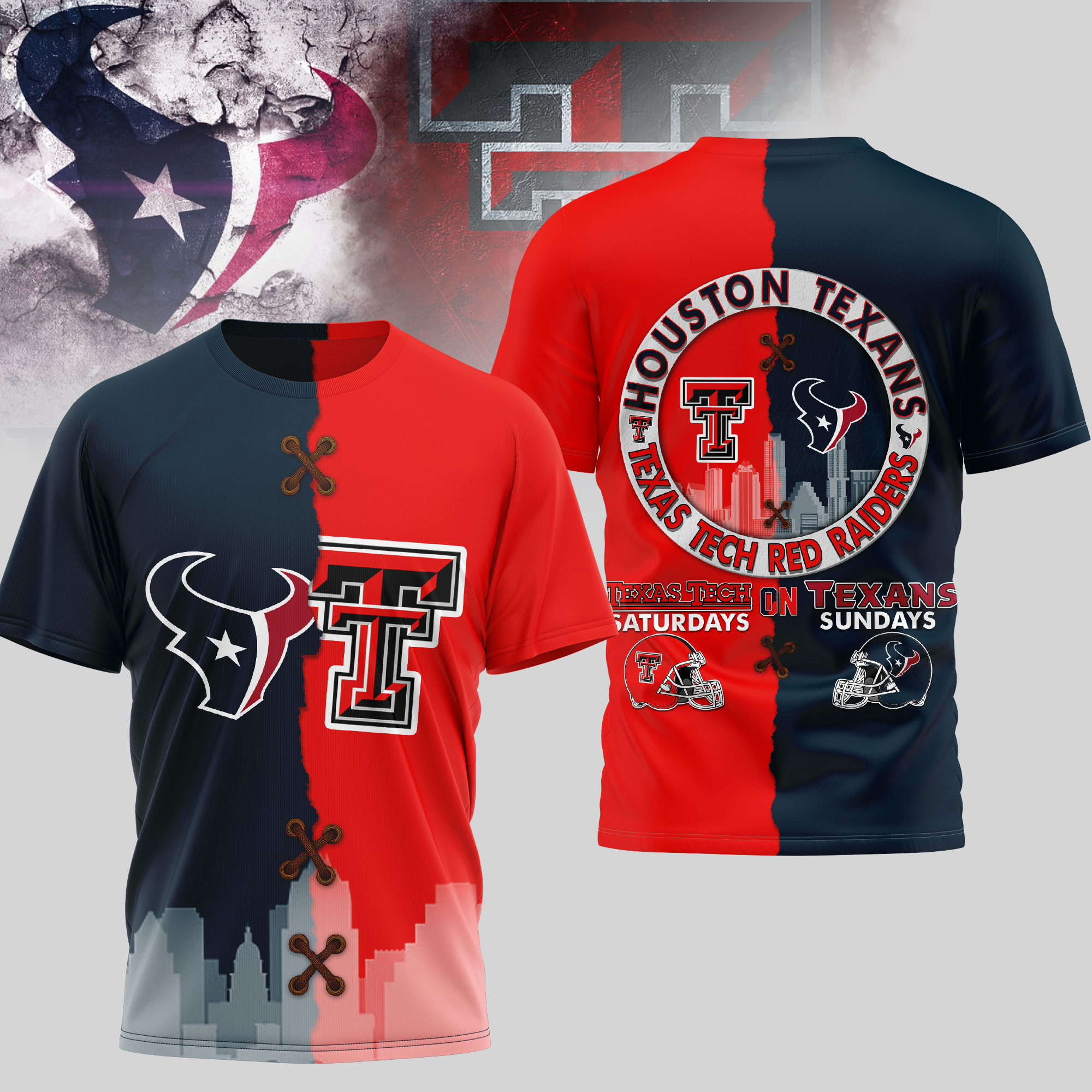 Houston Texans | Premium NFL x NCAA 3D T-shirt TD