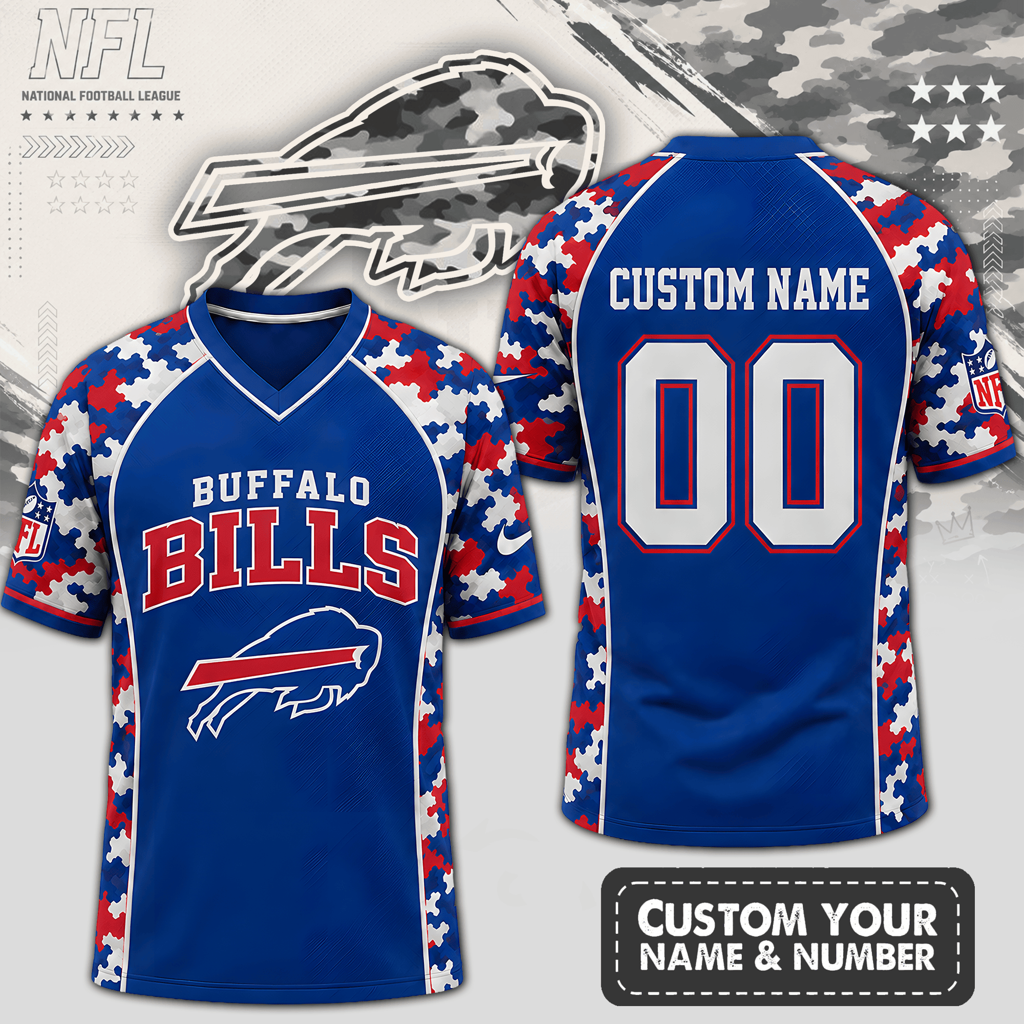 Buffalo Bills | Premium NFL Born for Game Day V-Neck Jersey NTH1