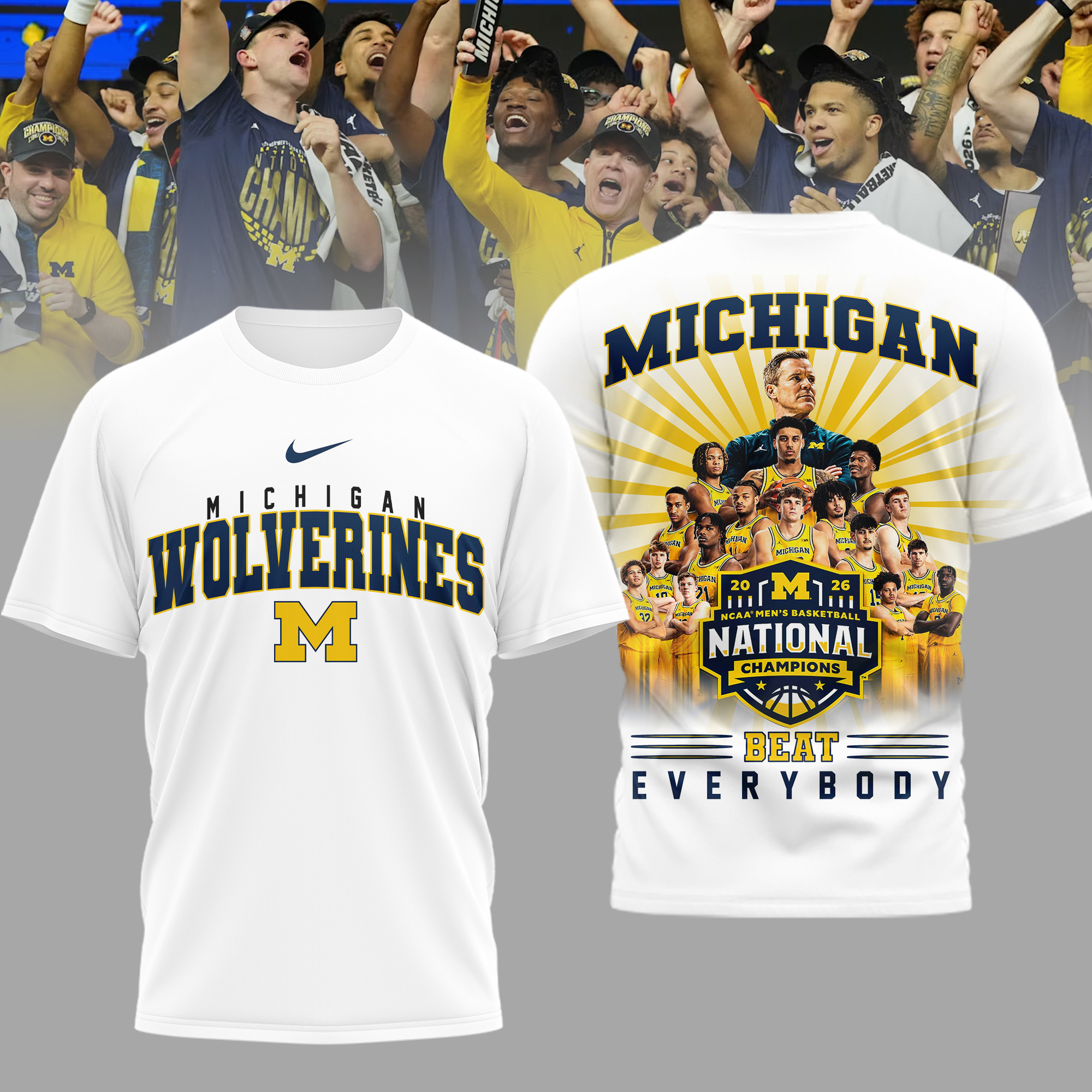 Michigan Wolverines | Premium NCAA Basketball National Champions 3D Shirt TD