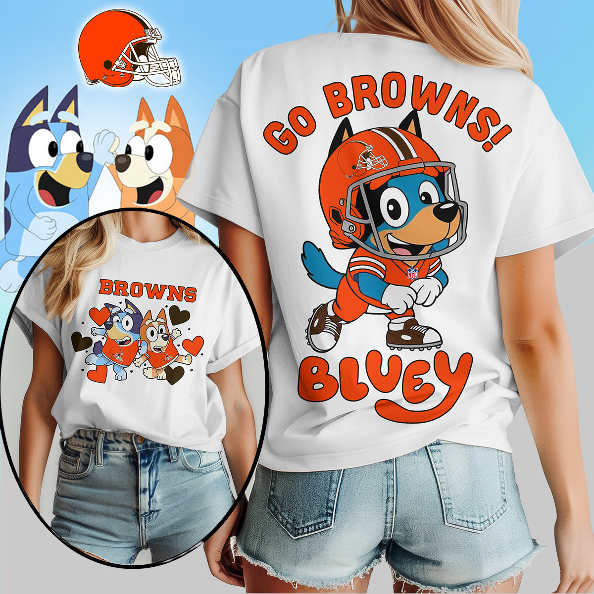 Cleveland Browns | Premium NFL Bluey Women's Shirt TD