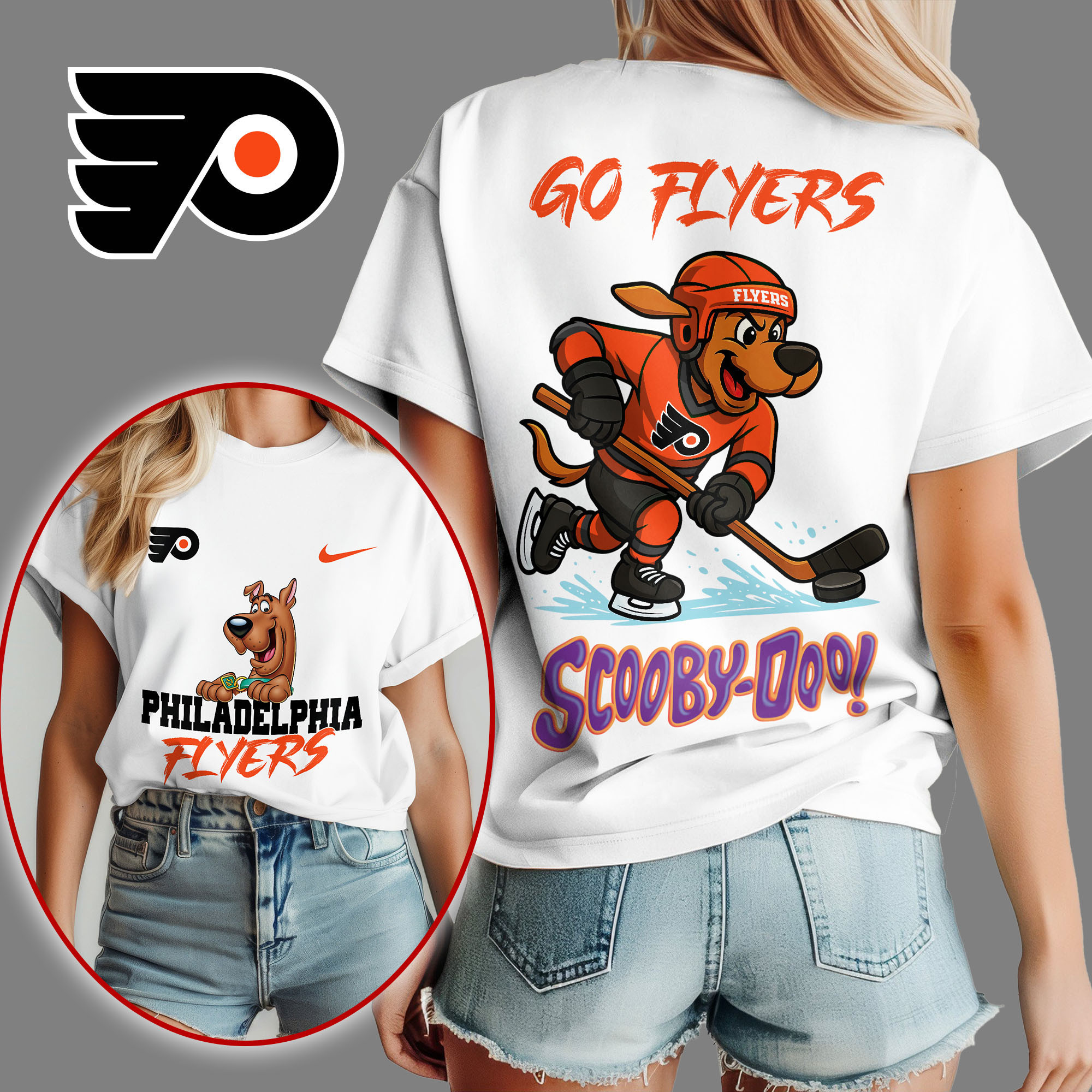 Philadelphia Flyers | Premium NHL Scooby-Doo Fan Women's Shirt NY